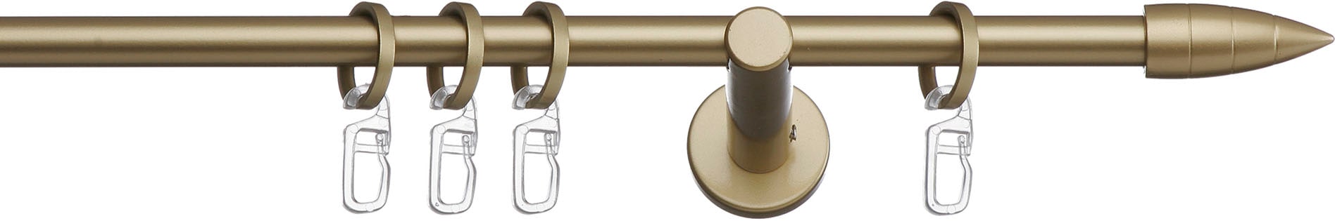 indeko Tringle à rideaux »Menorca« Ø 12 mm 1 läufig-läufig Fixmass Komplett-Set inkl. Ringen und Montagematerial