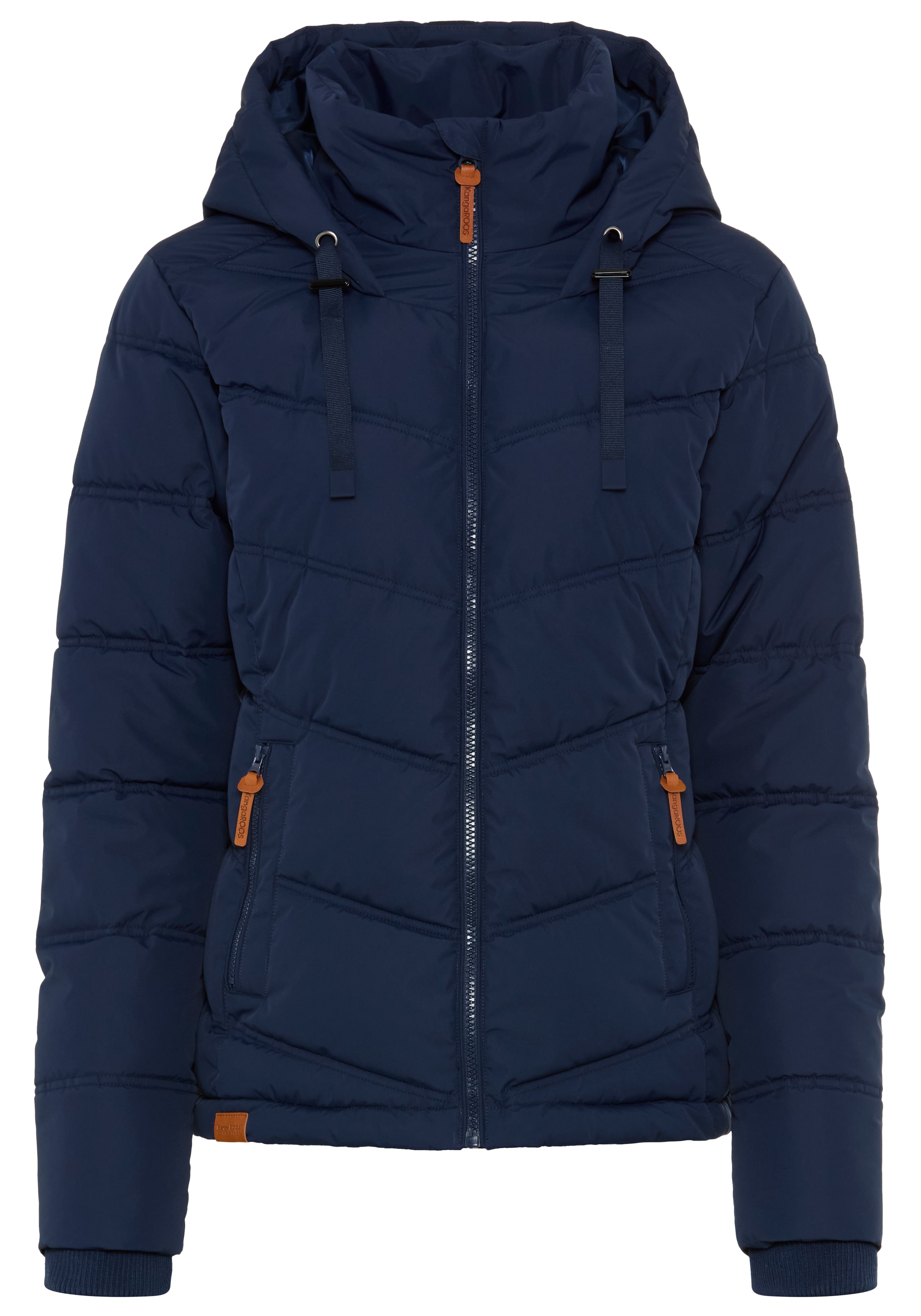KangaROOS Veste d'hiver avec capuche avec capuche et cordon de serrage, poches zippées et poche intérieure,