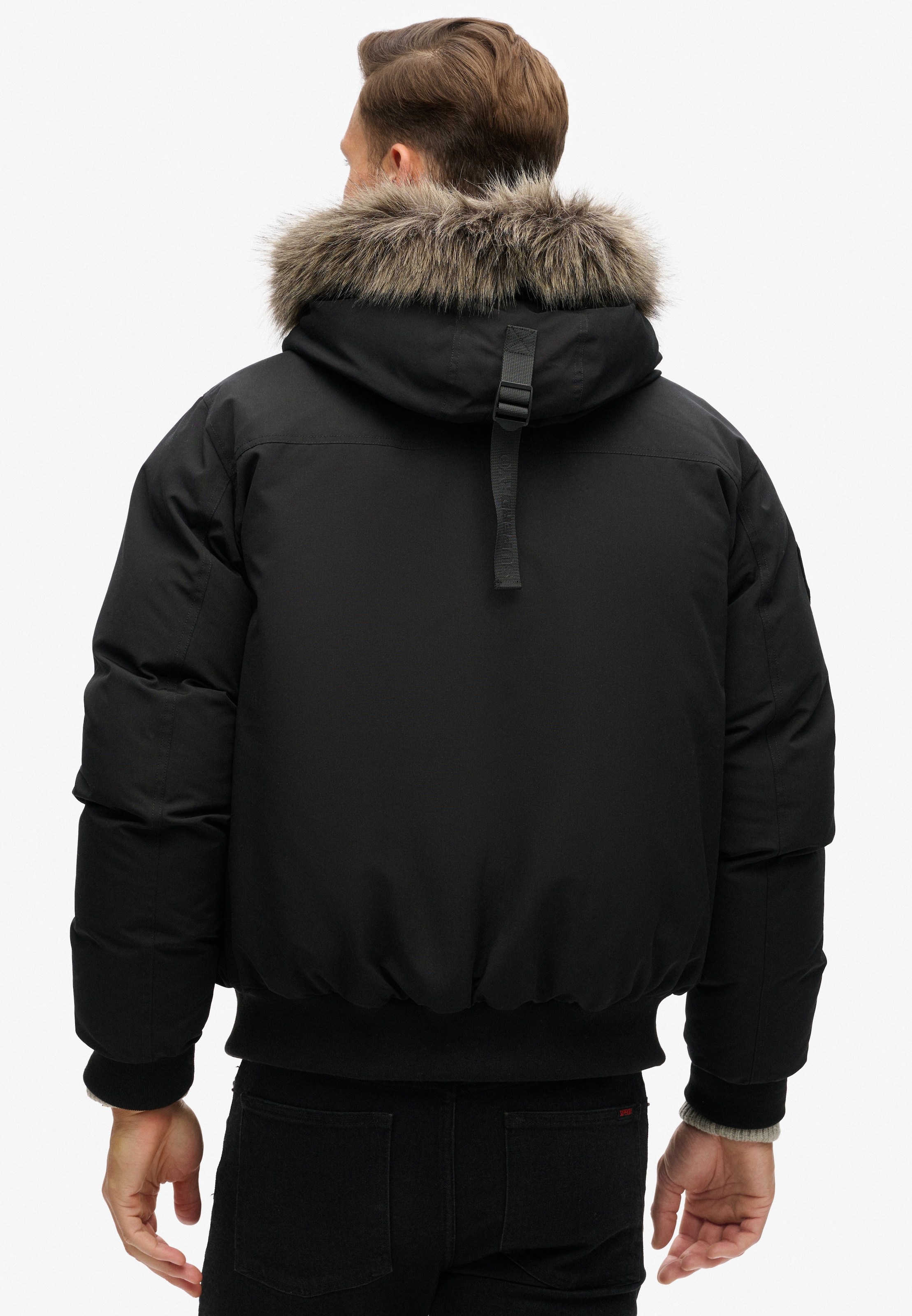 Superdry Steppjacke »EVEREST FAUX FUR BOMBER JACKET« mit Kapuze