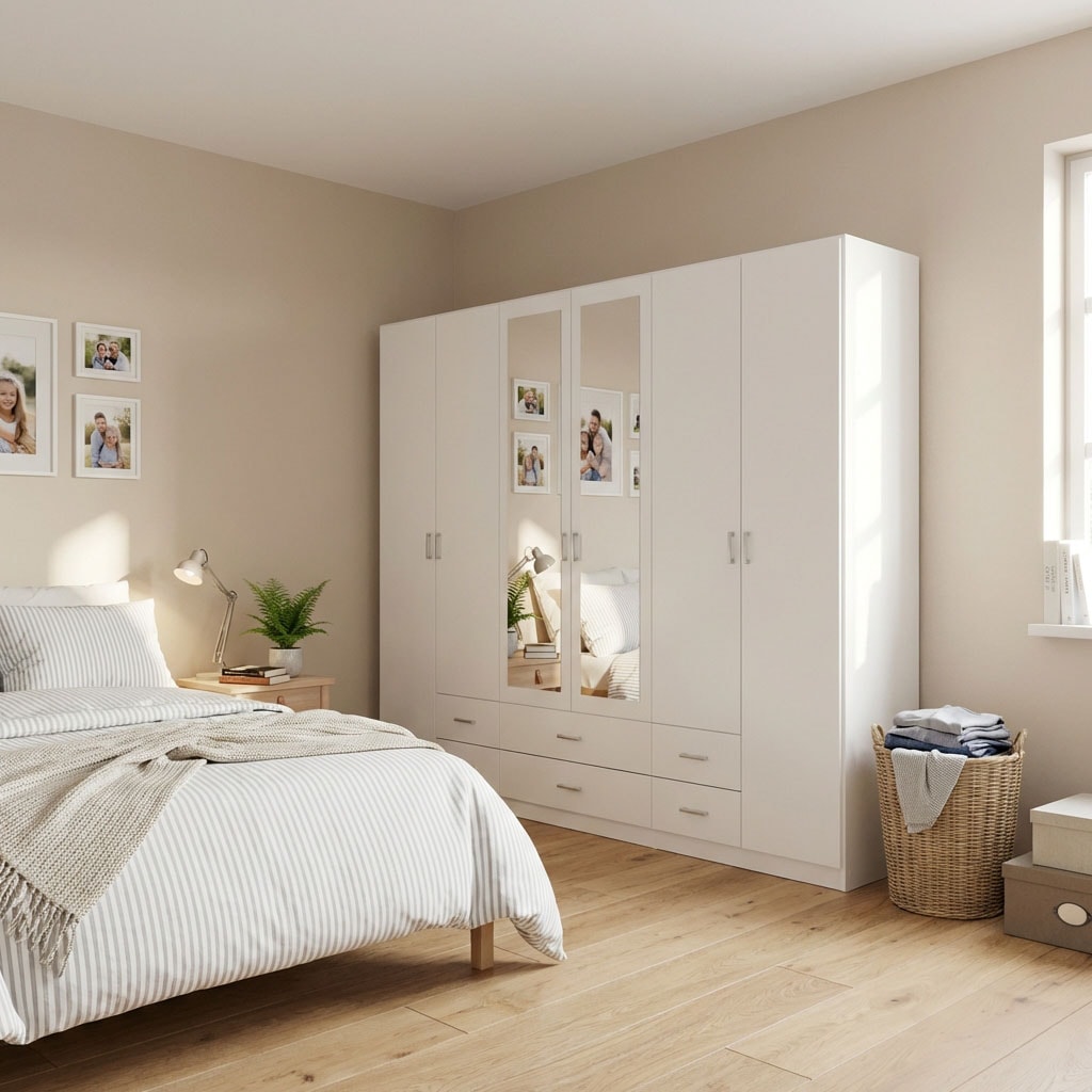 rauch Armoires à vêtements »Schrank Garderobe Wäscheschrank GAMMA in 3 Breiten« viel Stauraum mit 6 Schubladen, mit Spiegel TOPSELLER MADE IN GERMANY