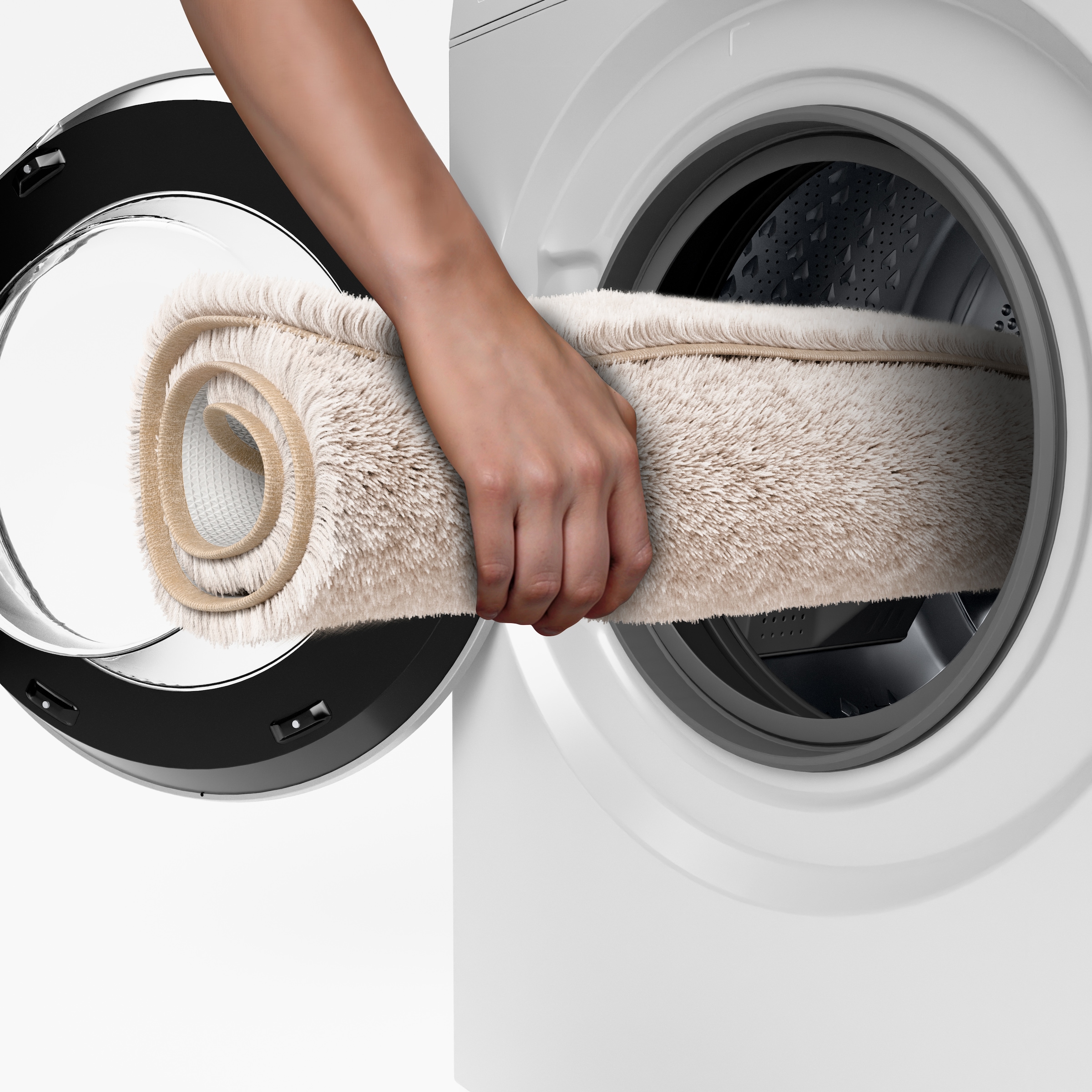 Grund Badematte »Melos, Badvorleger, Badezimmer Teppich, sehr weich« Höhe 27 mm rutschhemmend beschichtet fussbodenheizungsgeeignet melierte Optik, sehr weicher Flor, Melange-Effekt, Made in Europe