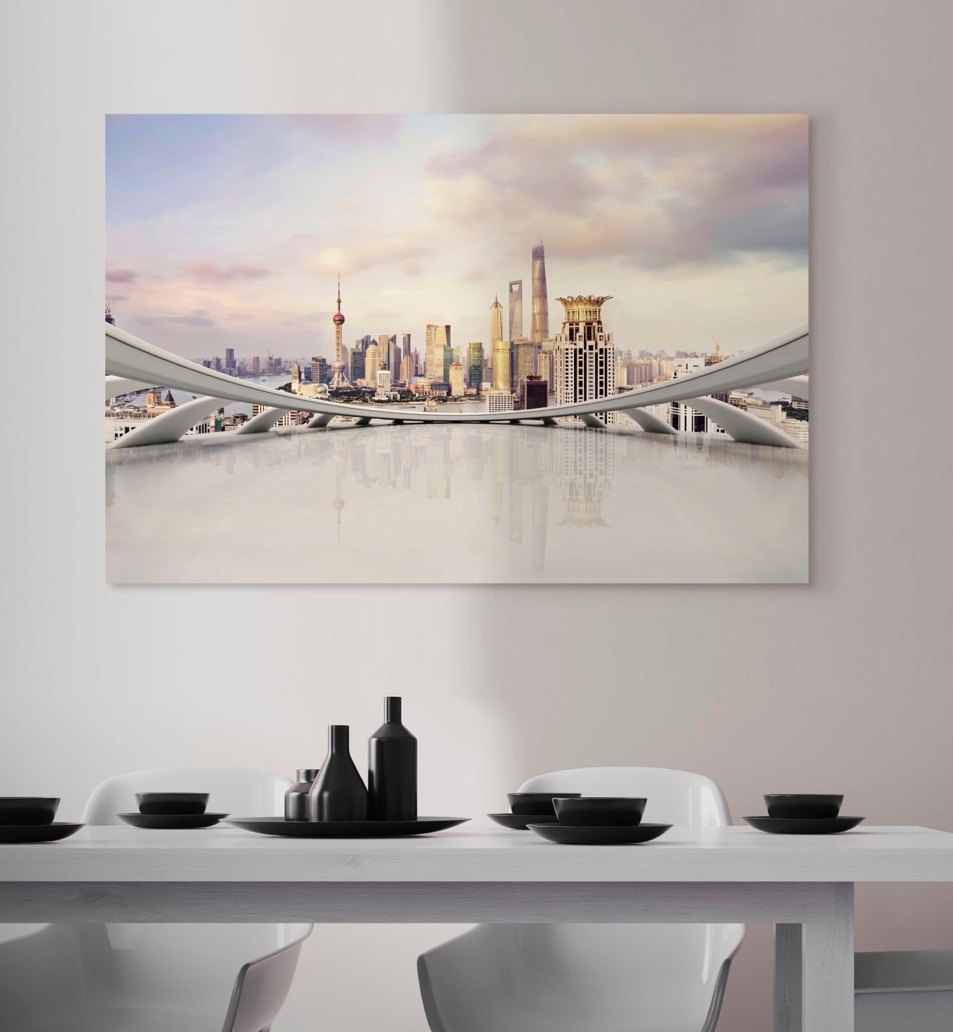 queence Acrylglasbild »Stadt« Elemente der Architektur | Gebäude | Skyline | Städte Fine Art-Print in Galeriequalität