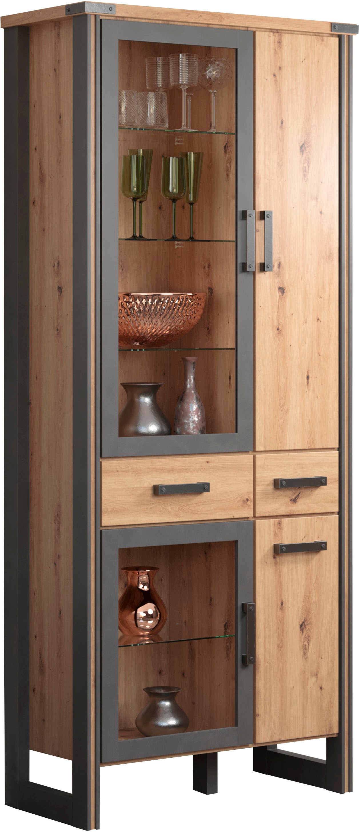 Home affaire Vitrine de rangement »Mia« 1 cuis tlg. Modernes Design