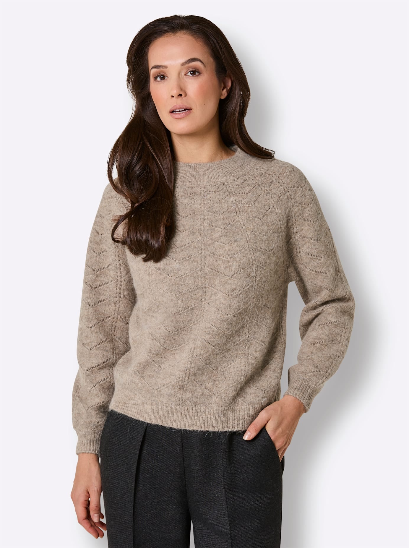 CREATION L PREMIUM Pull ajouré »Alpaka-Woll-Mix-Pullover«