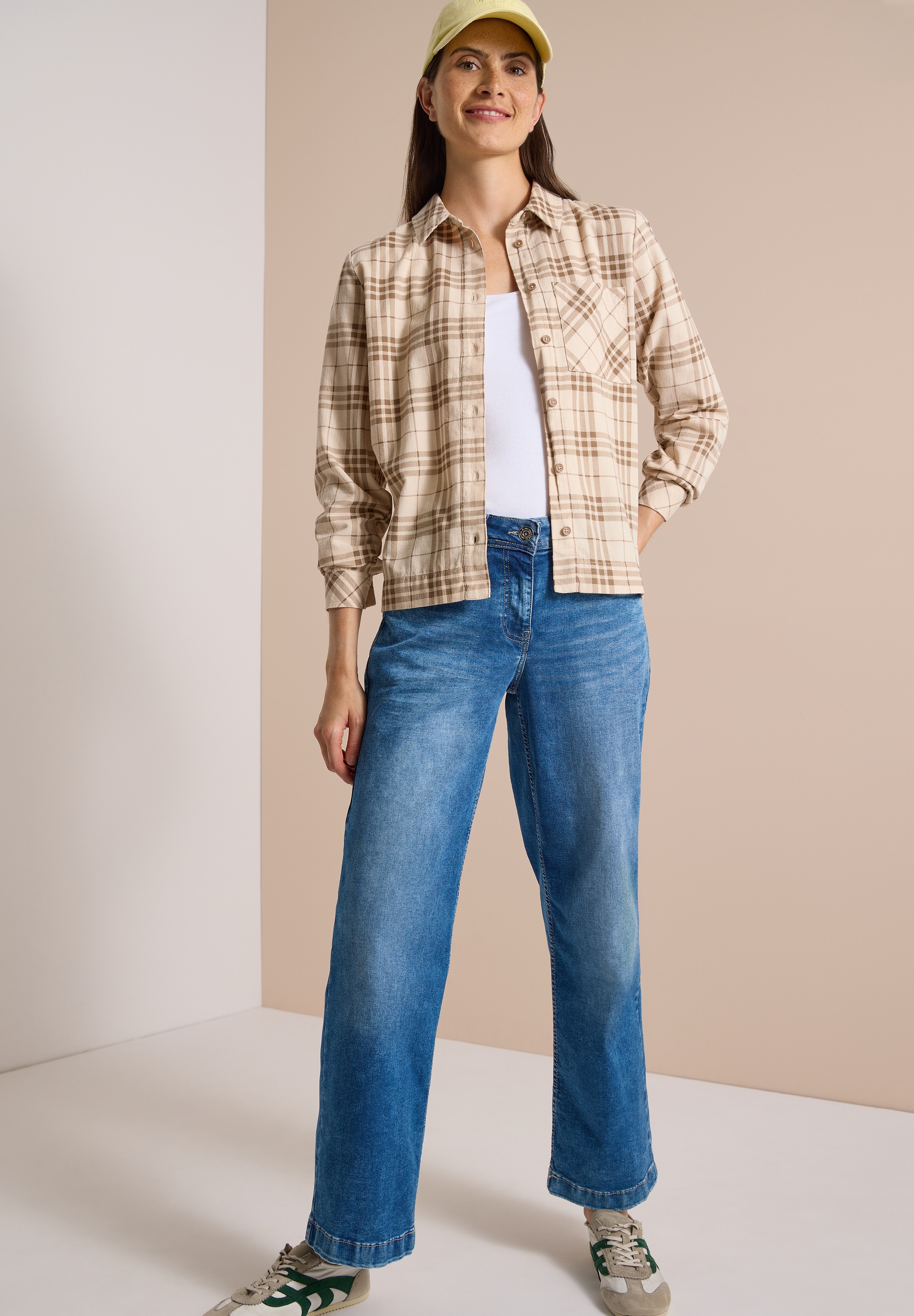 Cecil 1100000002199 Cordbluse mit Karomuster