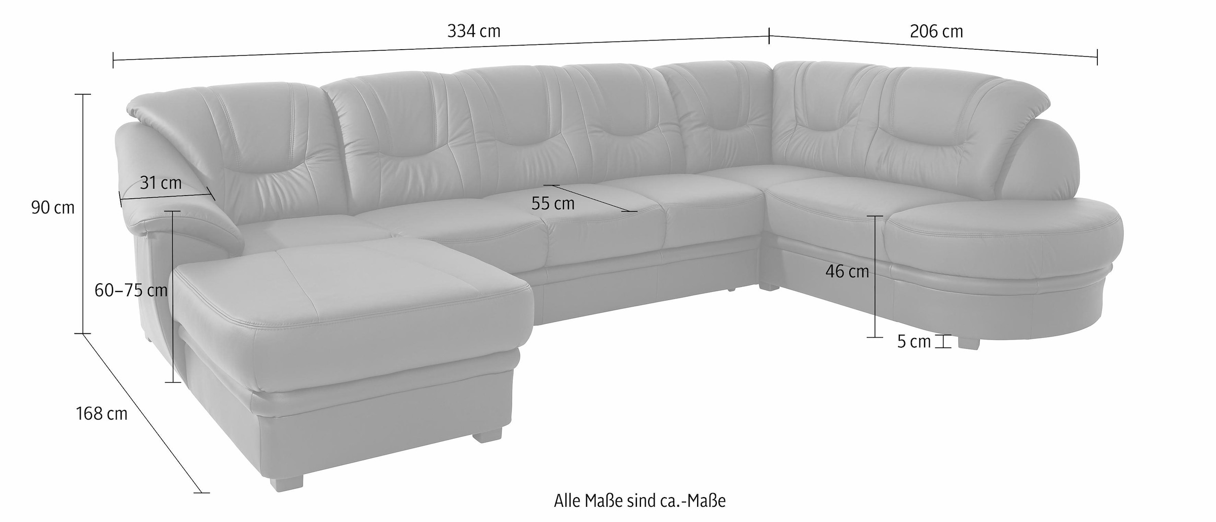sit&more Paysage de salon »Savoni U-Form« au choix avec fonction couchage