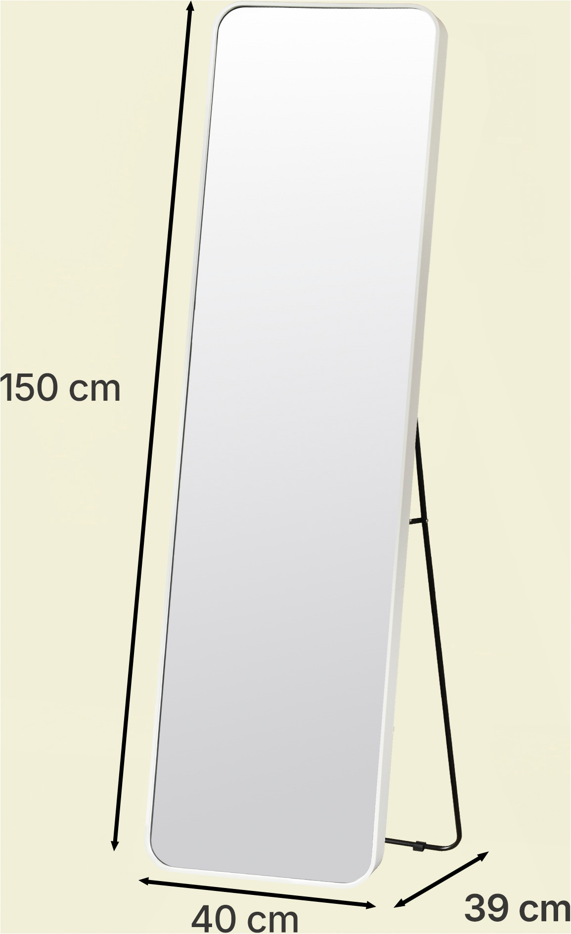 GOODproduct Miroir »Standspiegel Addrik, wahlweise in 2 Grössen 150x40cm oder 160x50cm« miroir corps entier avec verre de sécurité, en différentes couleurs