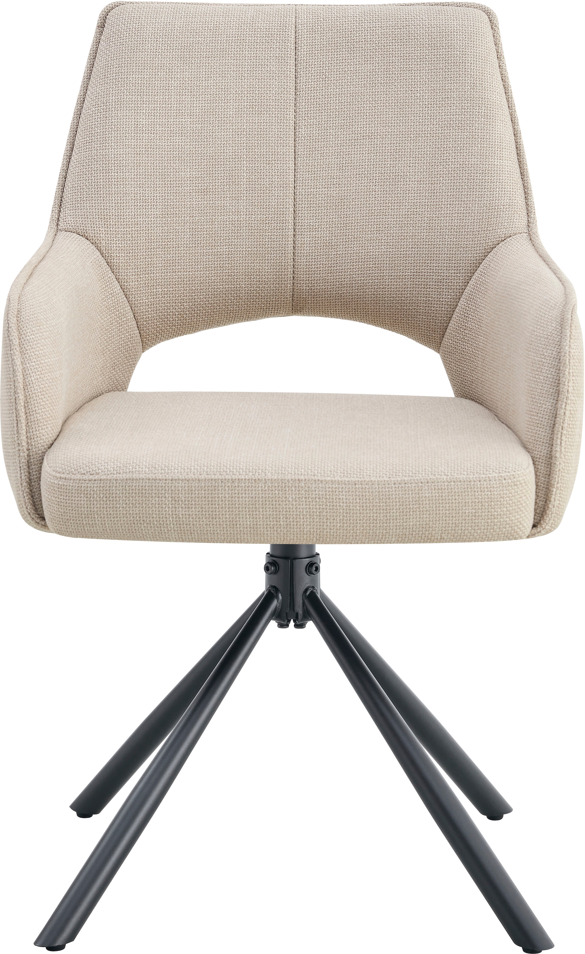Home affaire Chaise pivotante »BELLEVILLE, 2er Set, mit Metallgestell in matt schwarz« (Ensemble) 2 cuisin verschiedenen Farben, Belsatbarkeit pro Stuhl 120 kg, 360° drehbar