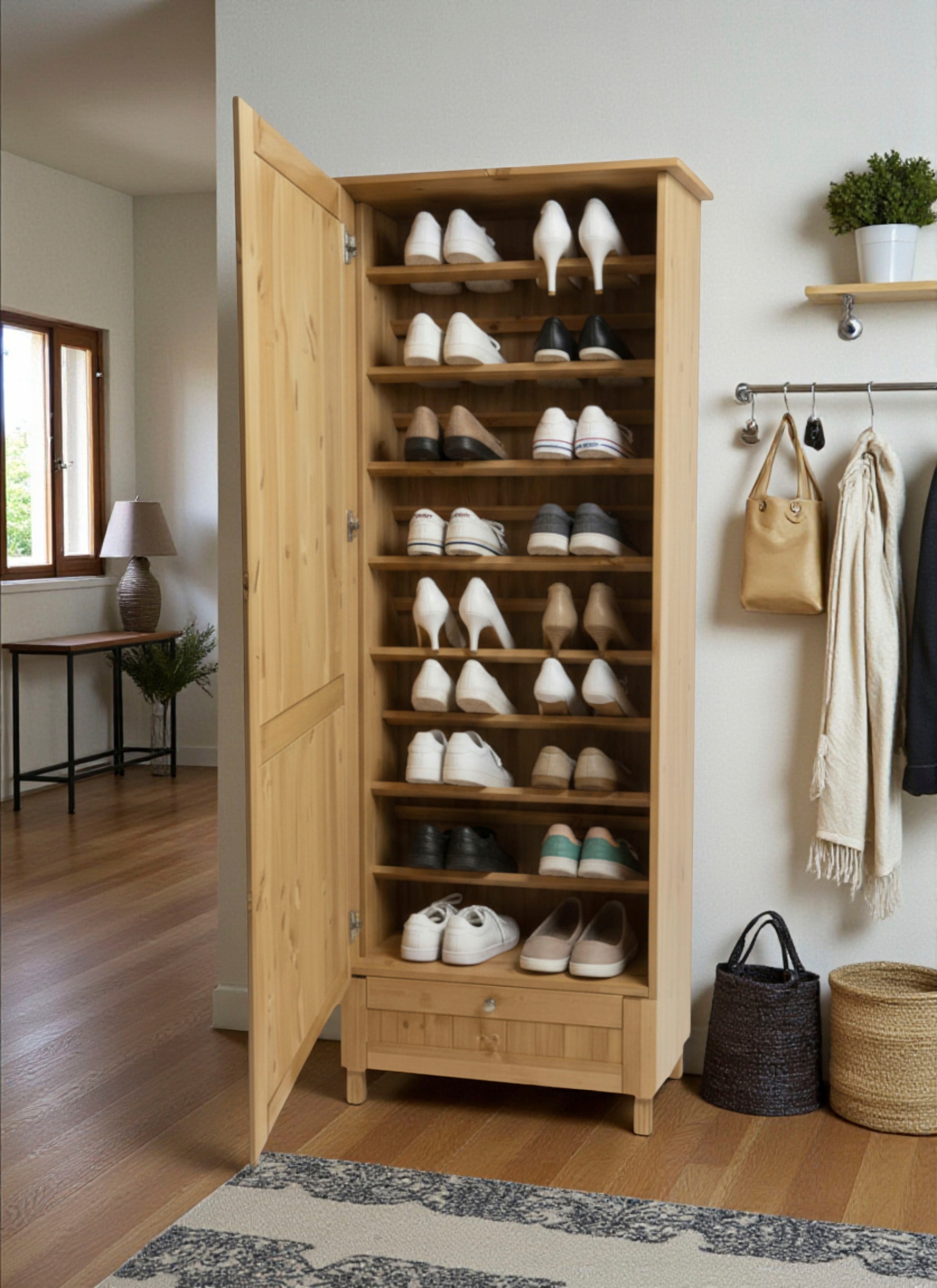 GOODproduct Schuhschrank »Juventus« 1 Stk. tlg. aus massiver Kiefer, Breite  67cm , Höhe 180 cm