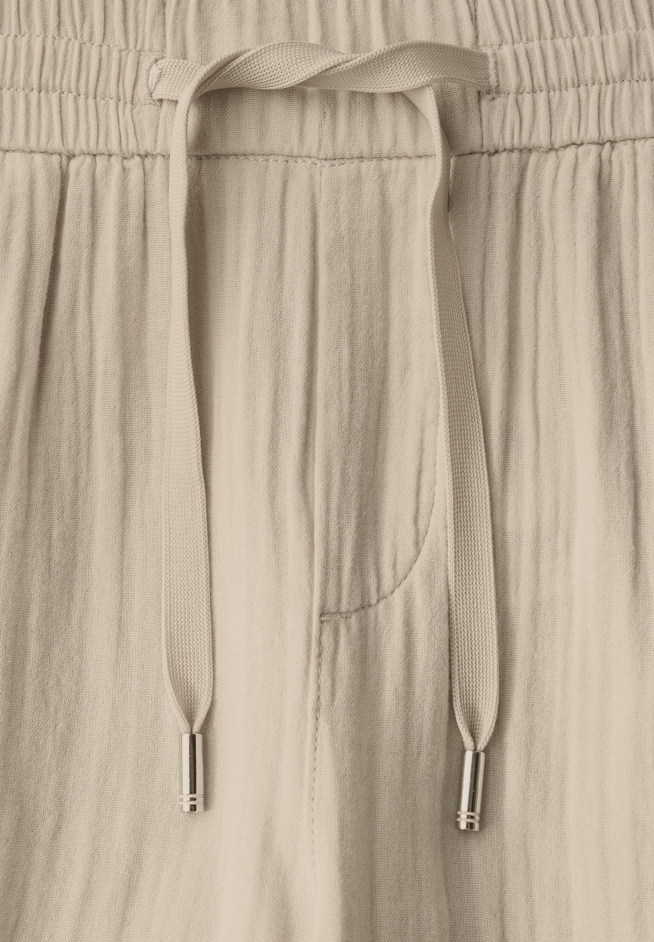 STREET ONE Pantalon en tissu  Sommerhose mit elastischem Bund und Tunnelzug, im Musselin-Look