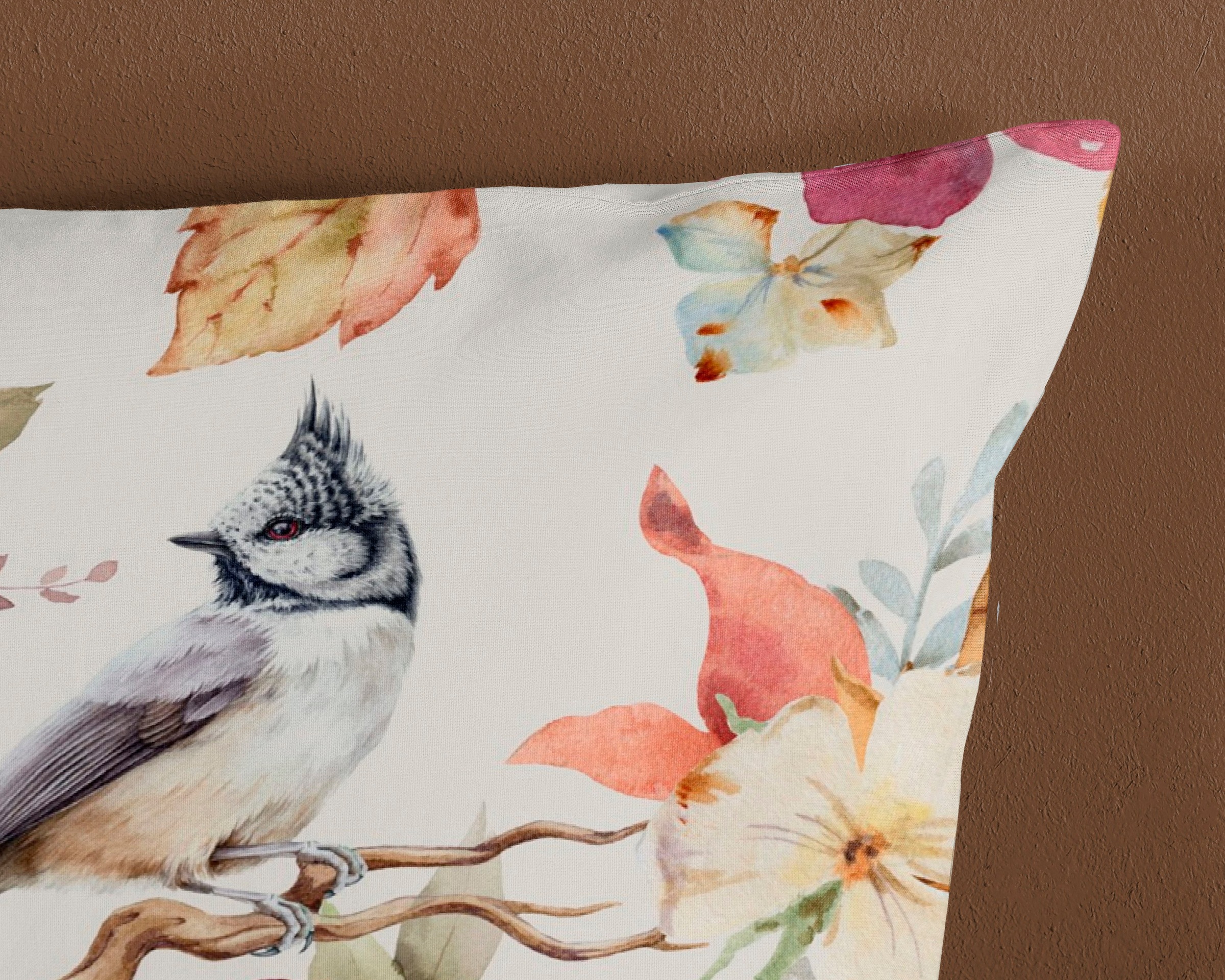 good morning Wendebettwäsche »Inga« 2 Stk. tlg. 100% Baumwolle, 135x200, Reissverschluss, Wendeoptik, Vogel Blume, Sand