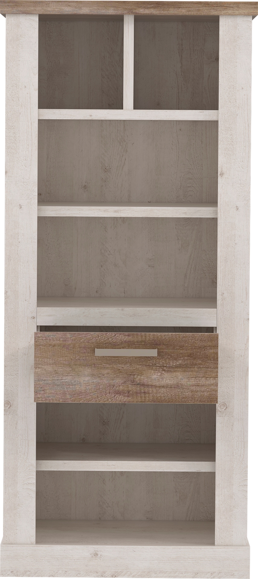 FORTE Étagère à livres Hauteur 160 cm, étagère à dossiers avec tiroir, style campagne
