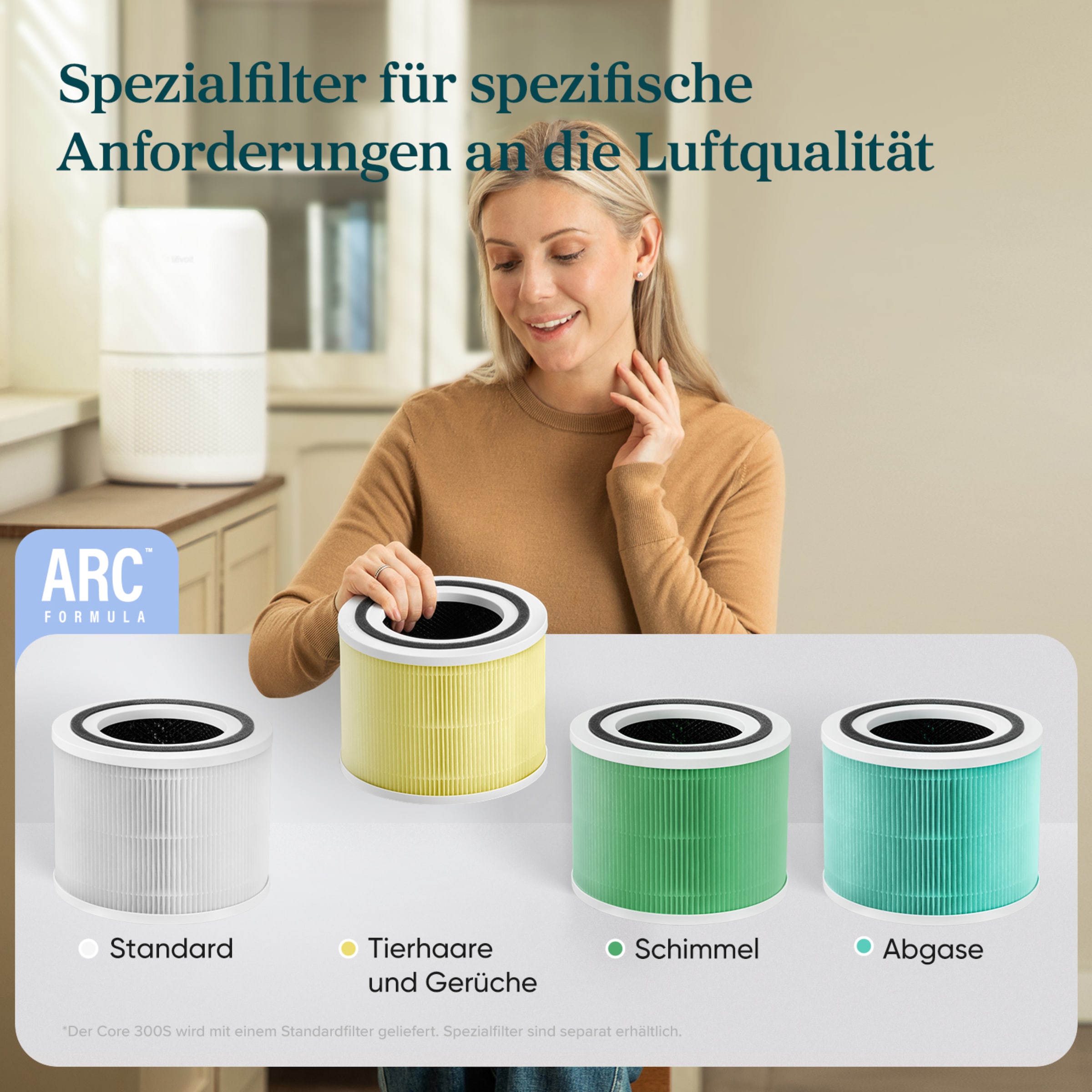 Levoit HEPA-Filter »3-Stufen-Filter« 3-Stufen-Filter, für Haustierbesitzer, Raucher, Allergiker