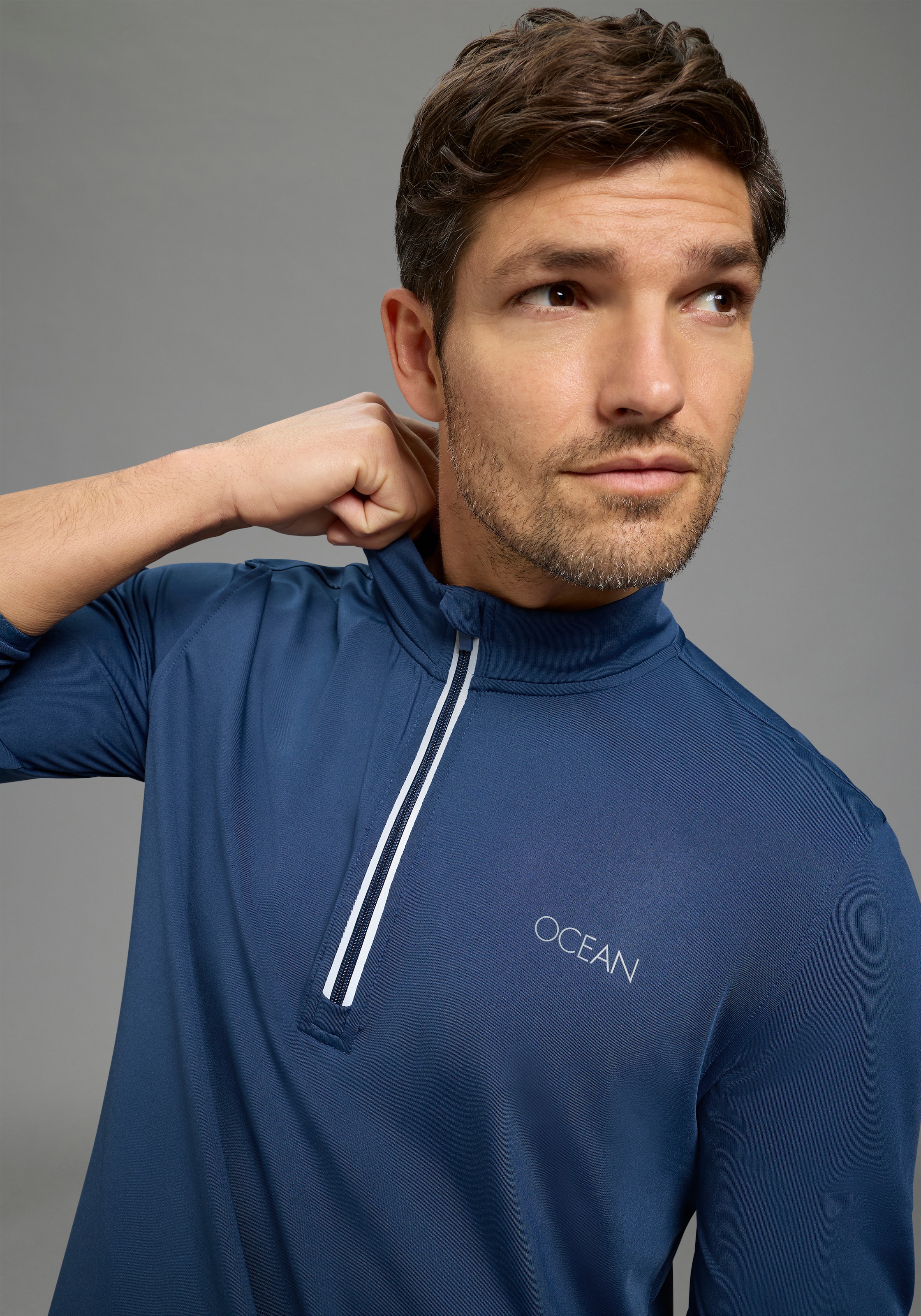 Ocean Sportswear Funktionsshirt »atmungsaktiv , quick dry« schmale Passform, Langarm, mit Reissverschluss am Ausschnitt