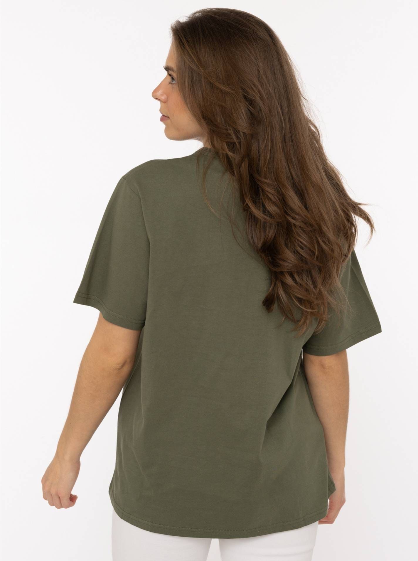 Zwillingsherz T-Shirt »"Wild Wild Wild"« grosser, gestickter Schriftzug mit Leomuster, Rundhals