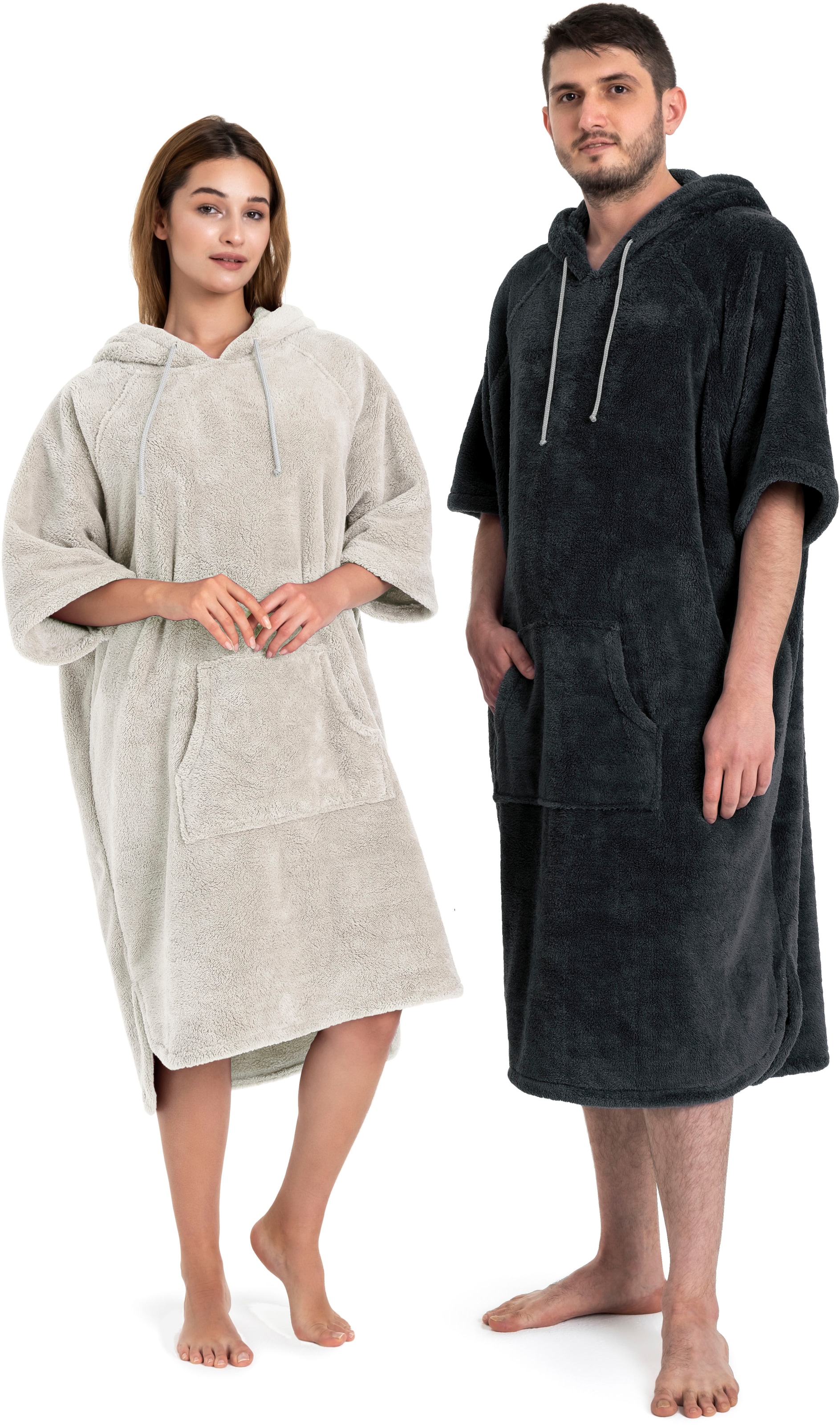 my home Badeponcho »Lillou, Surfponcho ideal für Sauna, Spa & im Urlaub« 1 Stk. weich und kuschelig, plüsch, Fleece, Unisex, für Damen und Herren