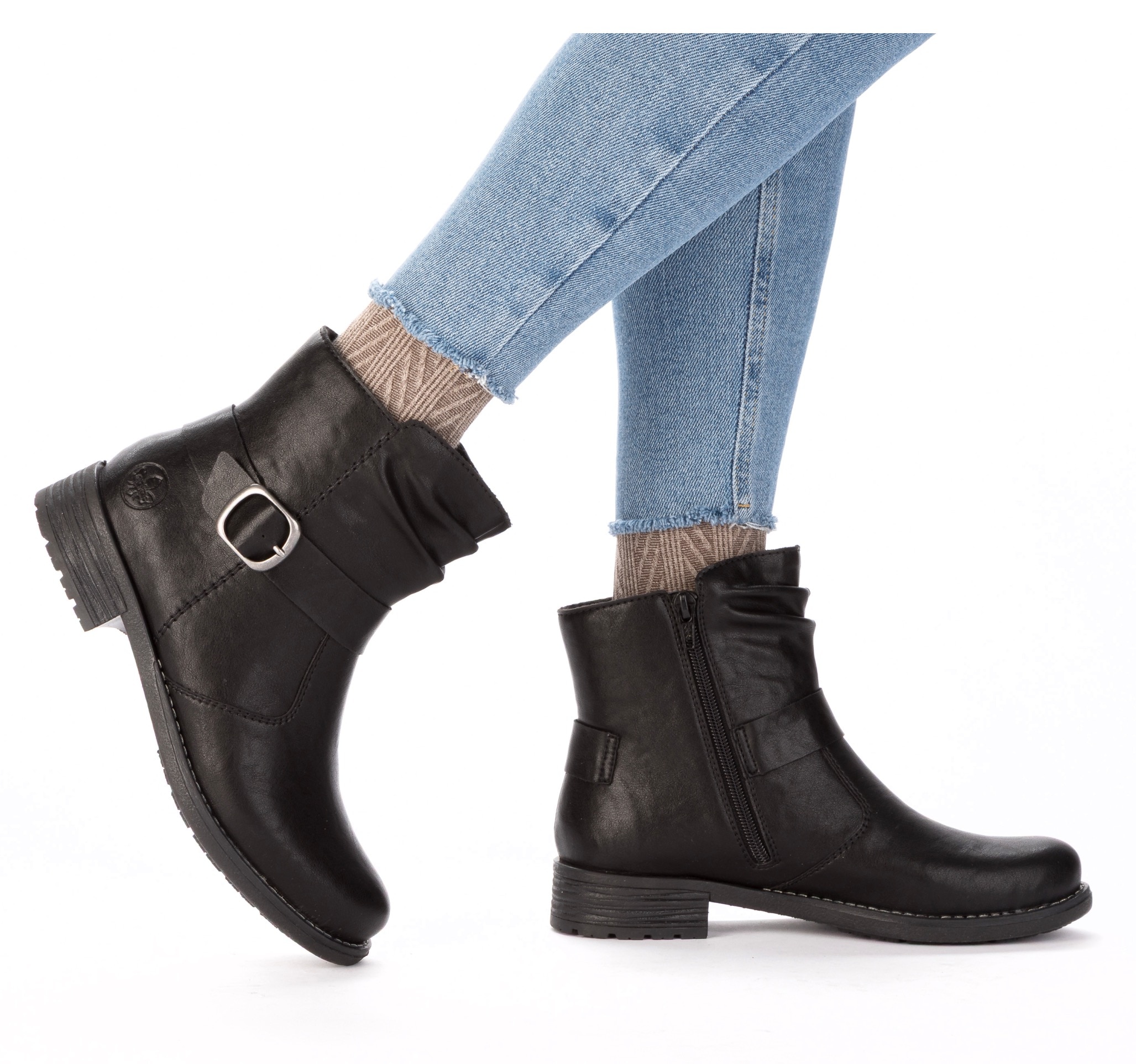 Rieker Stiefelette  Boots, Blockabsatz, mit Innenreissverschluss