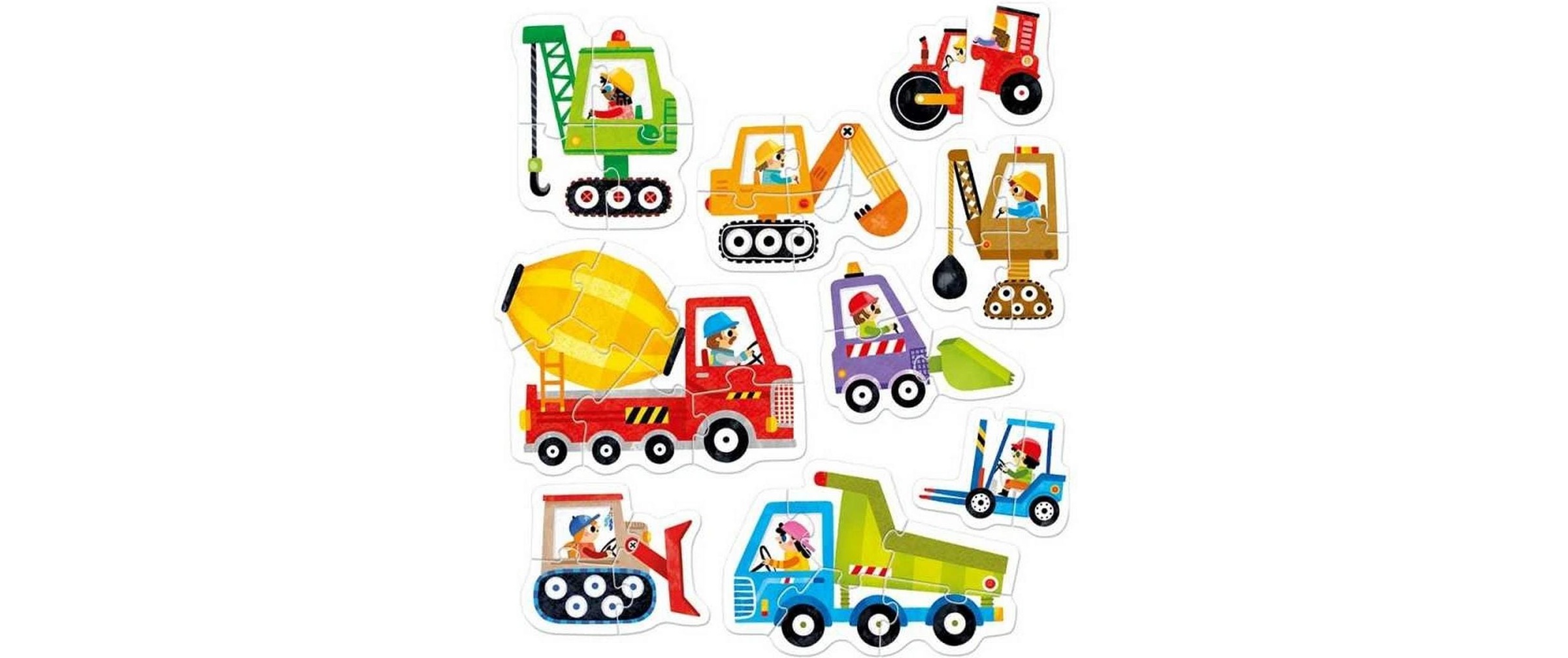   Puzzle »Banana Panda Progressive Baustellenfahrzeuge Pappe 9 Teile« Englisch, Multilingual