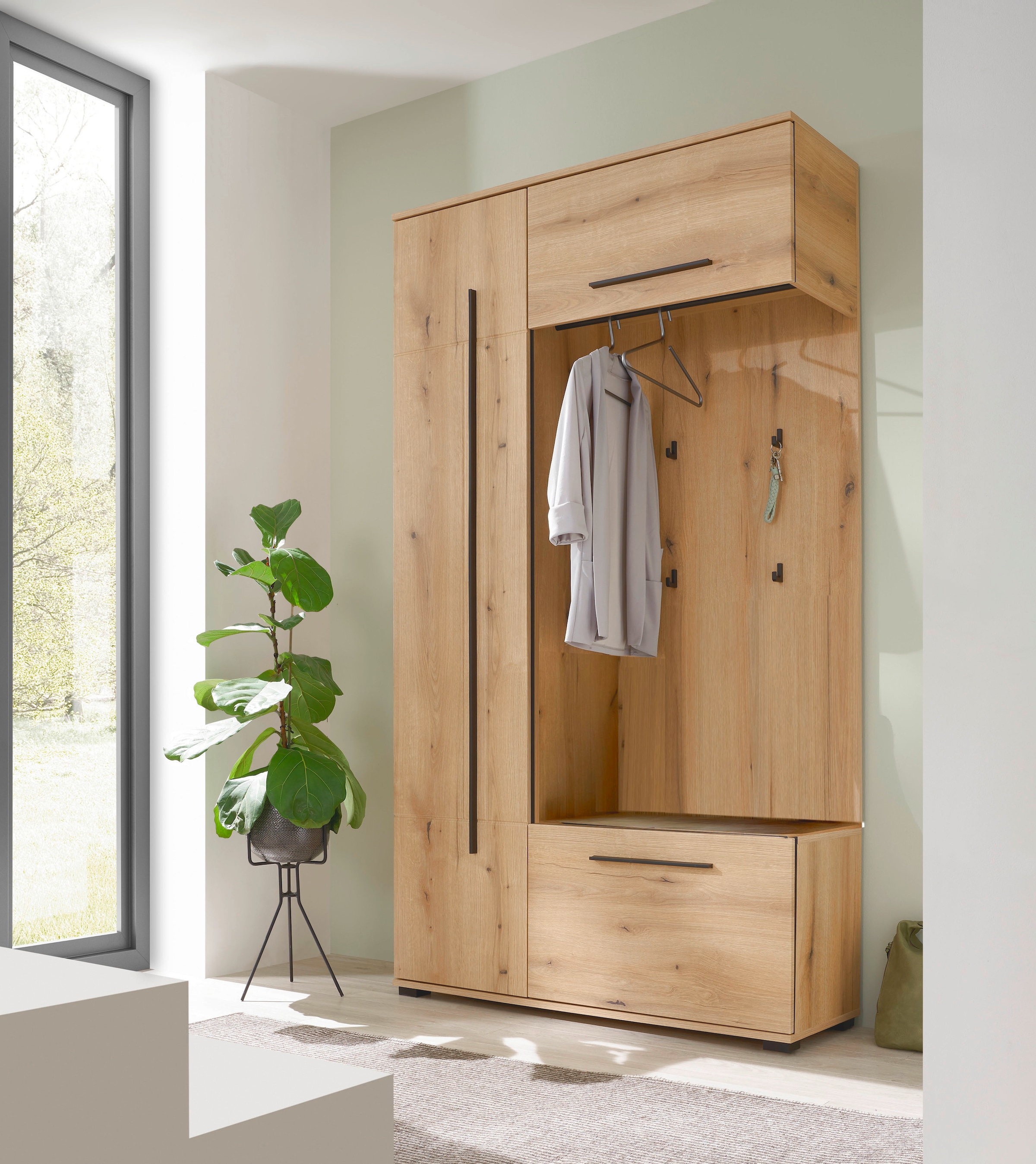 Home affaire Vestiaire compact »Cantara Flurgarderobe, modern, 2 Farben, 111 cm breit« vielseitig einsetzbar, unterschiedliche Stauraummöglichkeiten