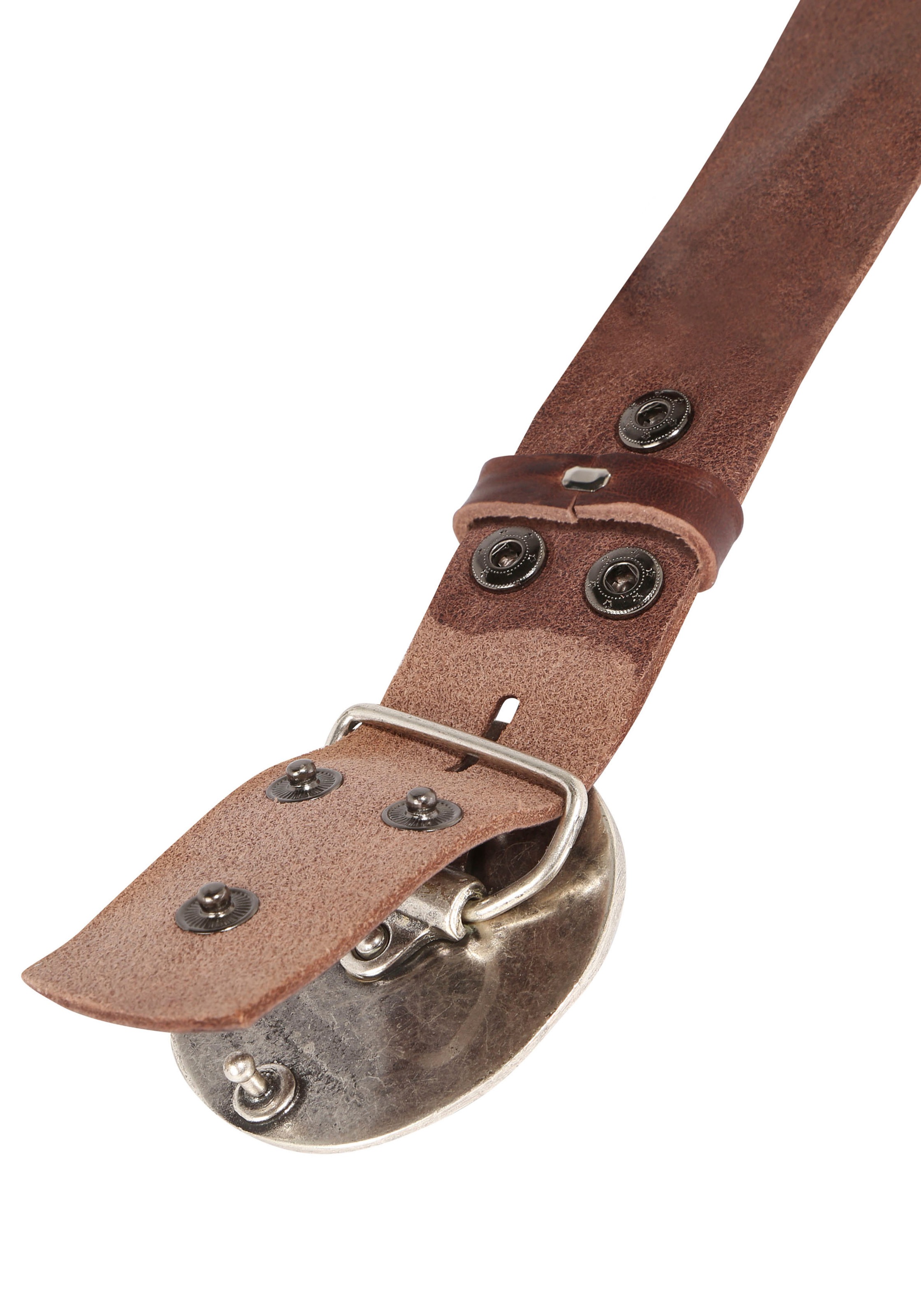 Rettungsring Gürtel Ledergürtel mit austauschbarer Schliesse »Vollmond Silber«