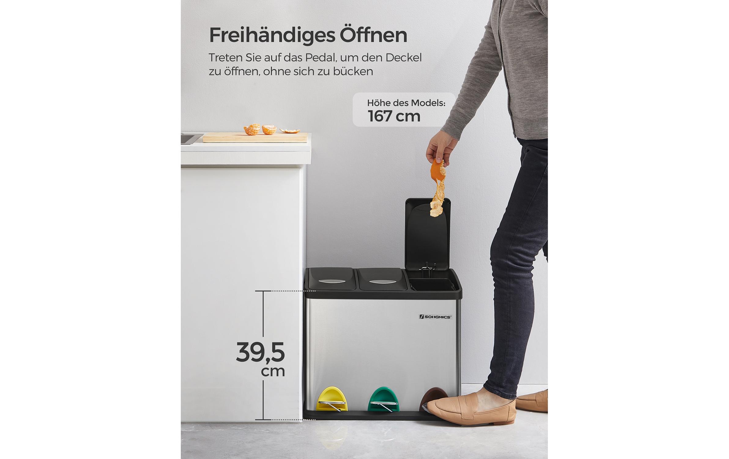 SONGMICS Mülleimer »24 l« 3 Behälter