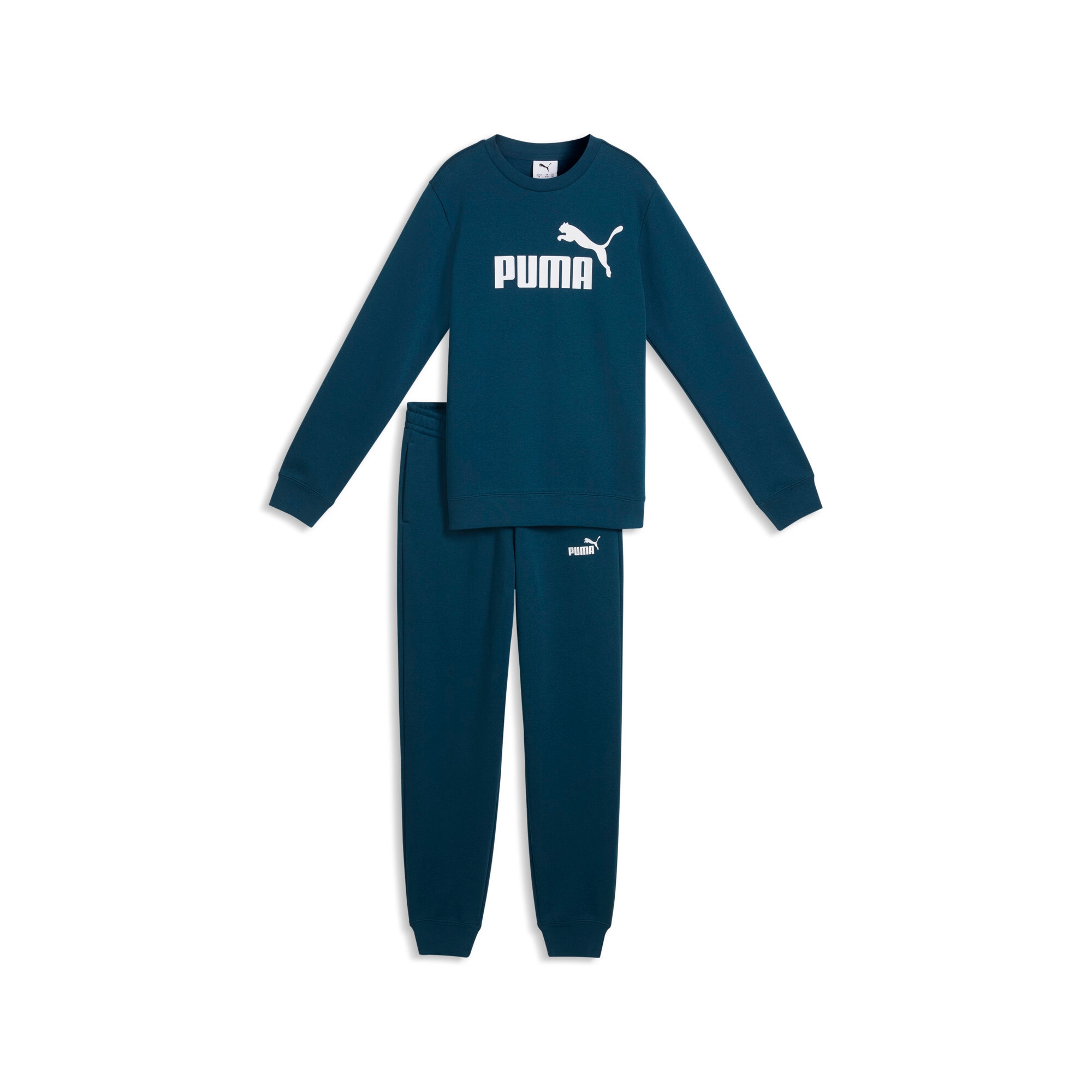 PUMA Trainingsanzug »ESS NO1 LOGO CREW SWEAT SUIT  FL B« 2 zweiteilig, entspannte Passform, ohne Kapuze