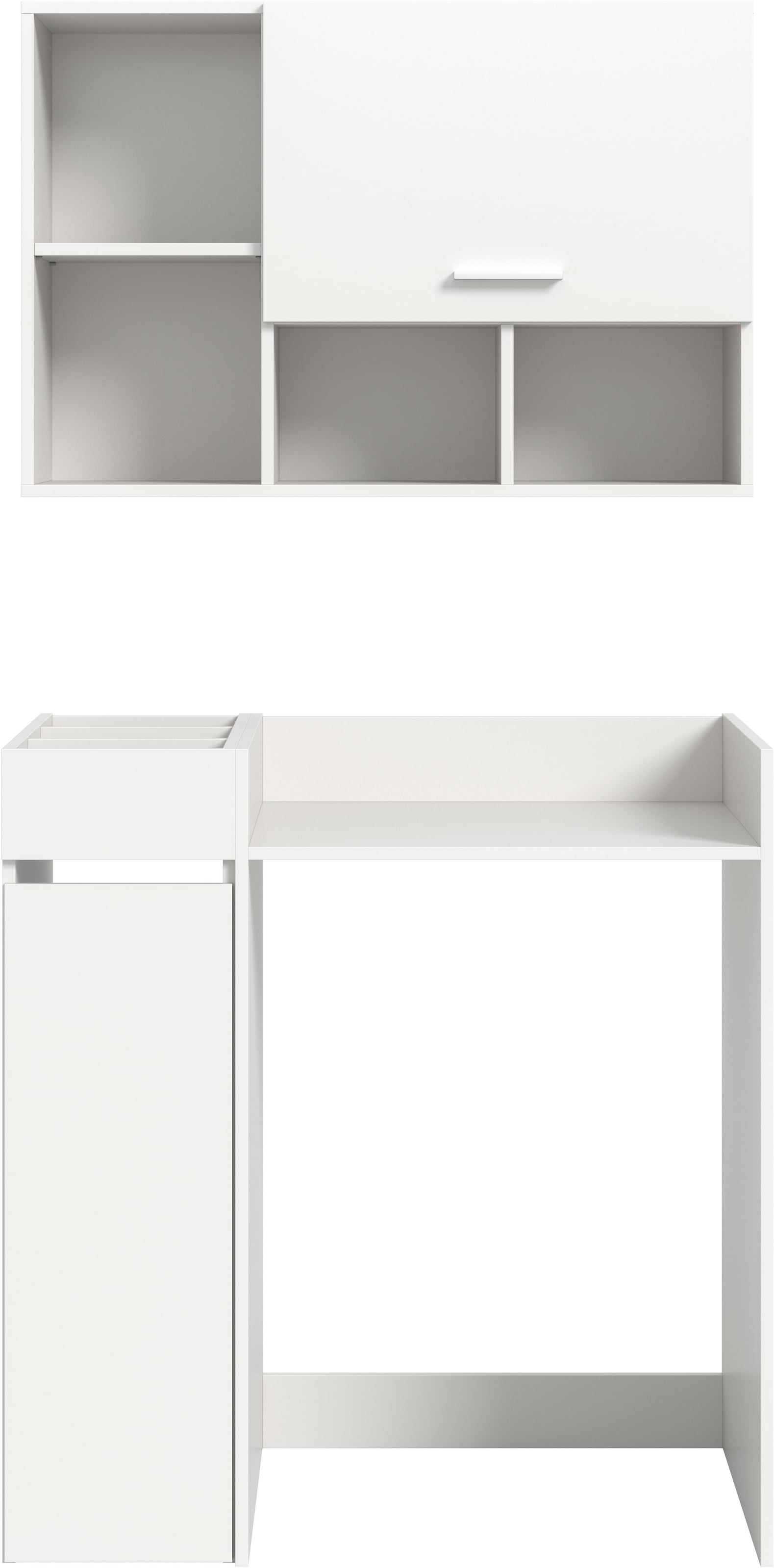 welltime Ensemble de meubles de salle de bain »FALAS, TOPSELLER!, 3-teilig, Hauswirtschaftsraum Set, Breite 95 cm« Set, bestehend aus: Waschmaschinenumbauschrank, Standregal & Hängeschrank, 3 cuis tlg.