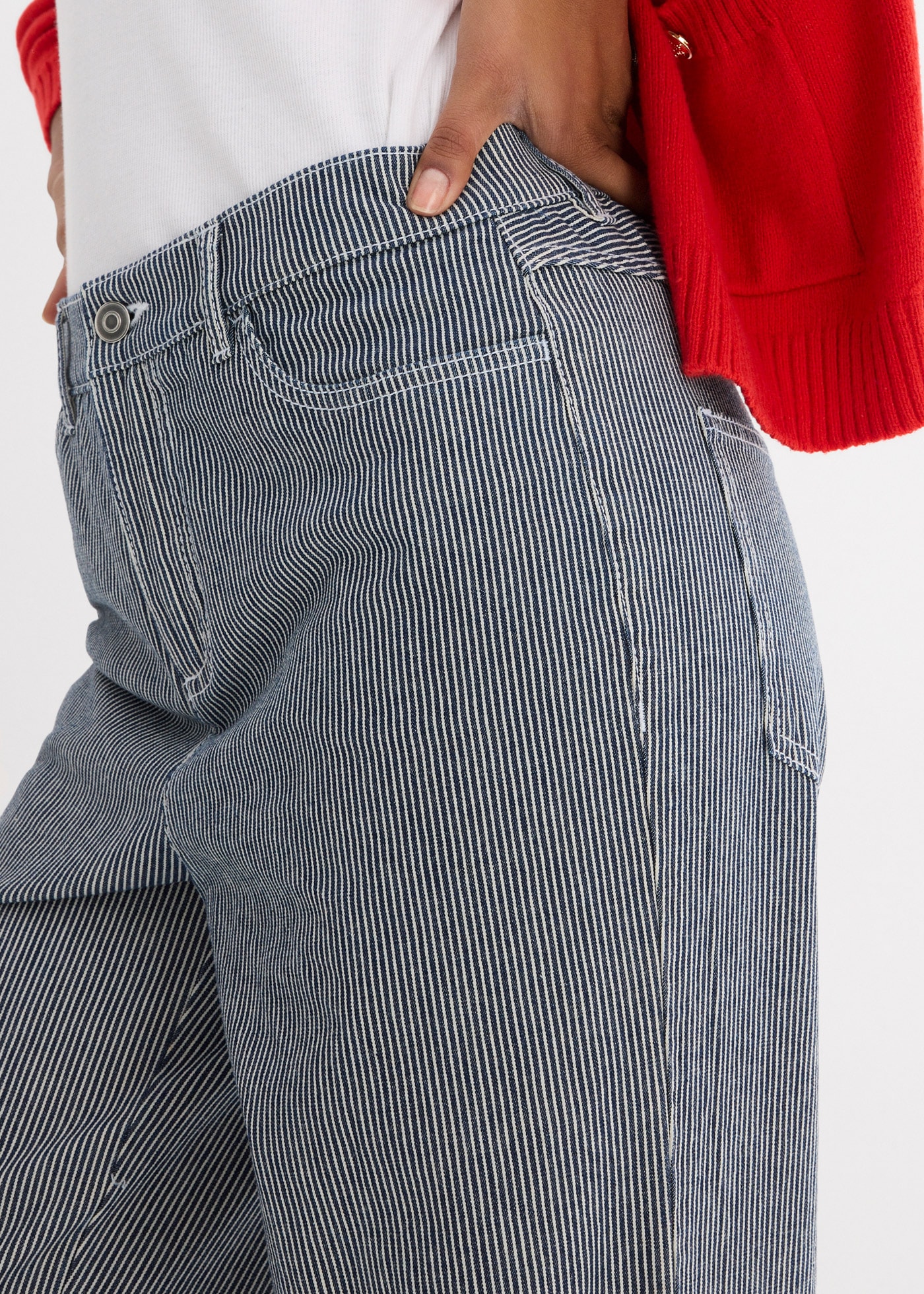 bonprix Jeans droit 1 gerader Schnitt, Regular Fit, mit Elasthan, aus Baumwolle