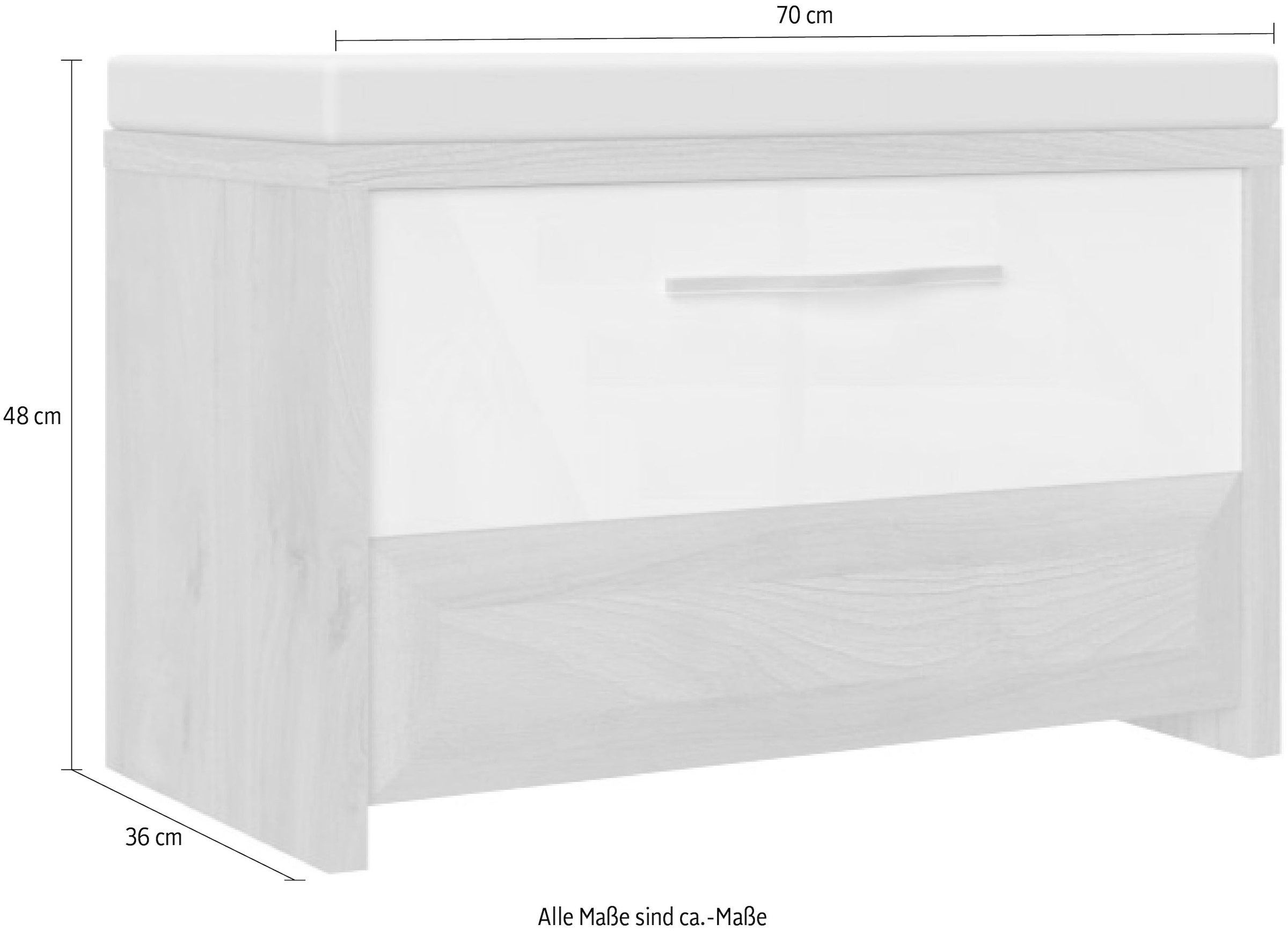 GOODproduct Banc à chaussures »Gala« revêtement UV de haute qualité, avec coussin d'assise, largeur 70cm