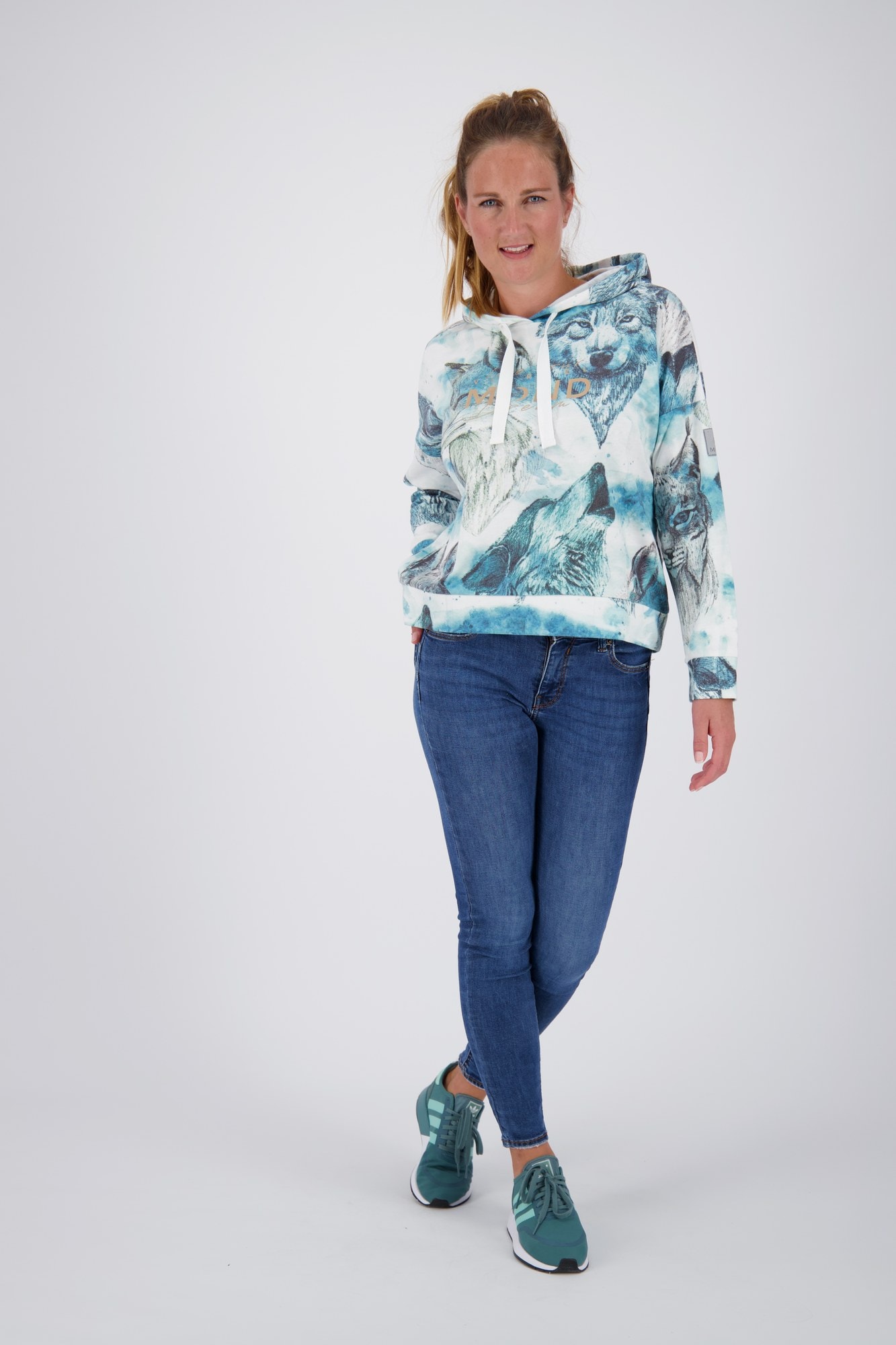 LPO Kapuzensweatshirt »SWEAT GILFORD AOP WOMEN«, mit Kontrastdetails
