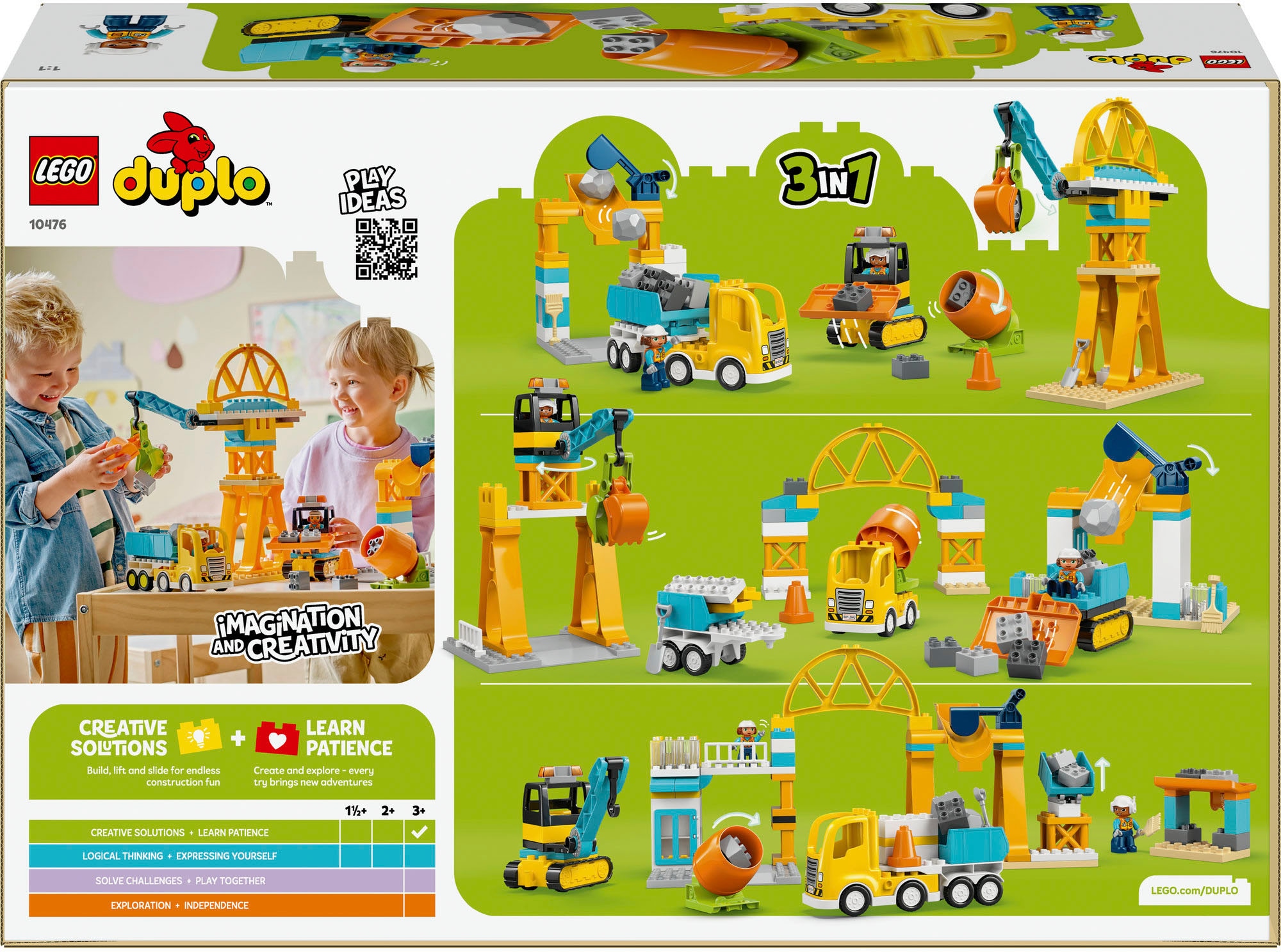 LEGO® Pions de construction »Baustelle mit Baufahrzeugen – 3-in-1-Set (10476), LEGO DUPLO Town« Made in Europe