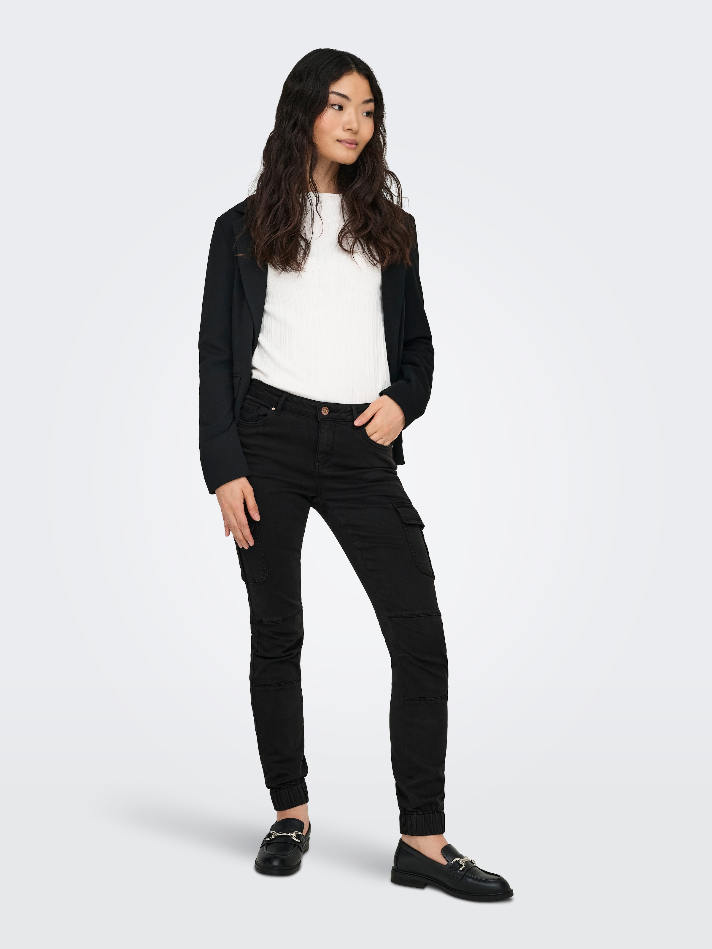 ONLY Cargohose »ONLMISSOURI REG ANK CARGO PNT NOOS«  mit Stretchsäumen