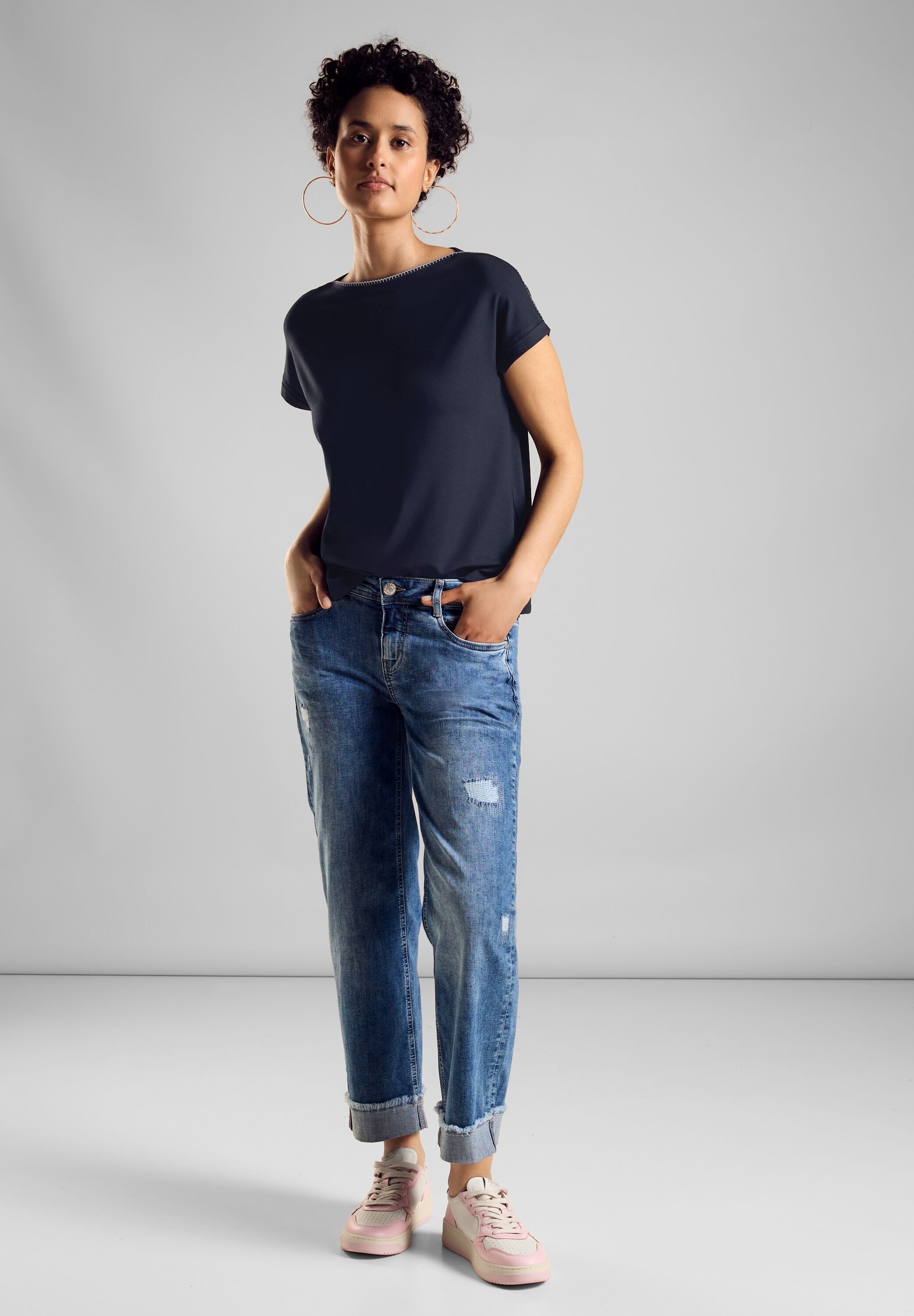 STREET ONE Shirttop mit Paspelband