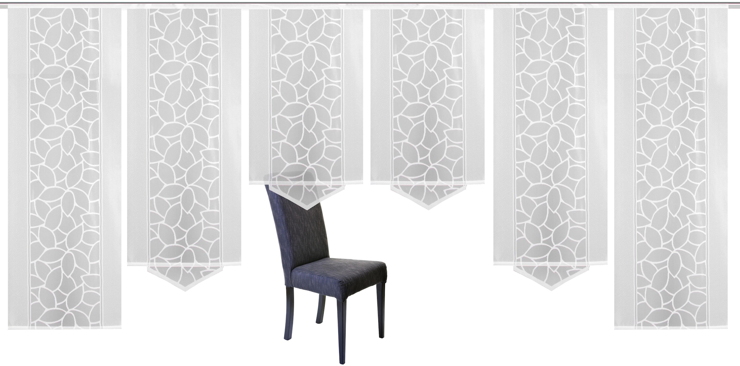 HOME WOHNIDEEN Rideau coulissant »JENNA« Velcro 6 cuis tlg. Schiebevorhang Jacquard Set