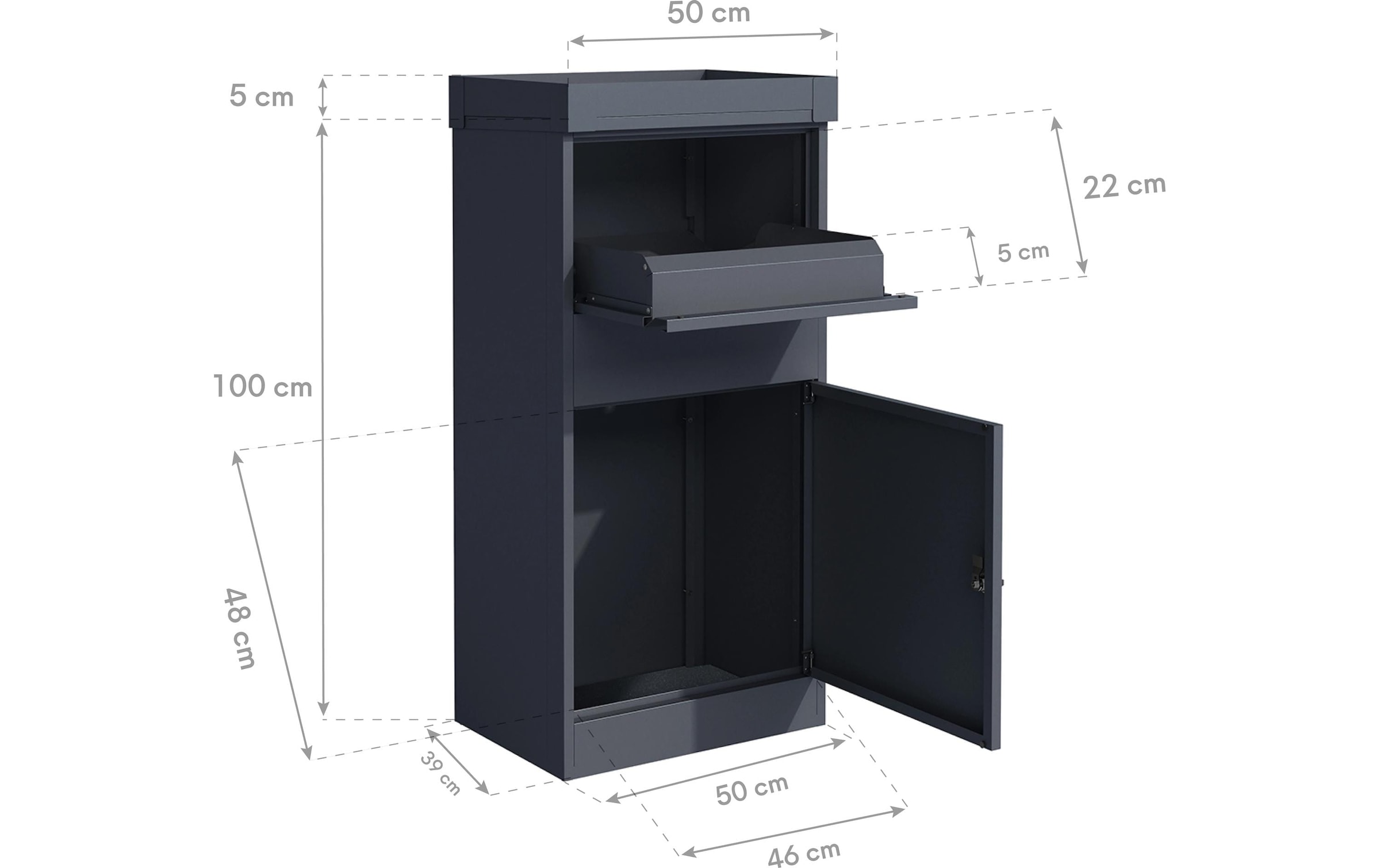 WESTMANN Paketbox »Stahl-Paketbox Piet« Anthrazit, 50x37x105 cm