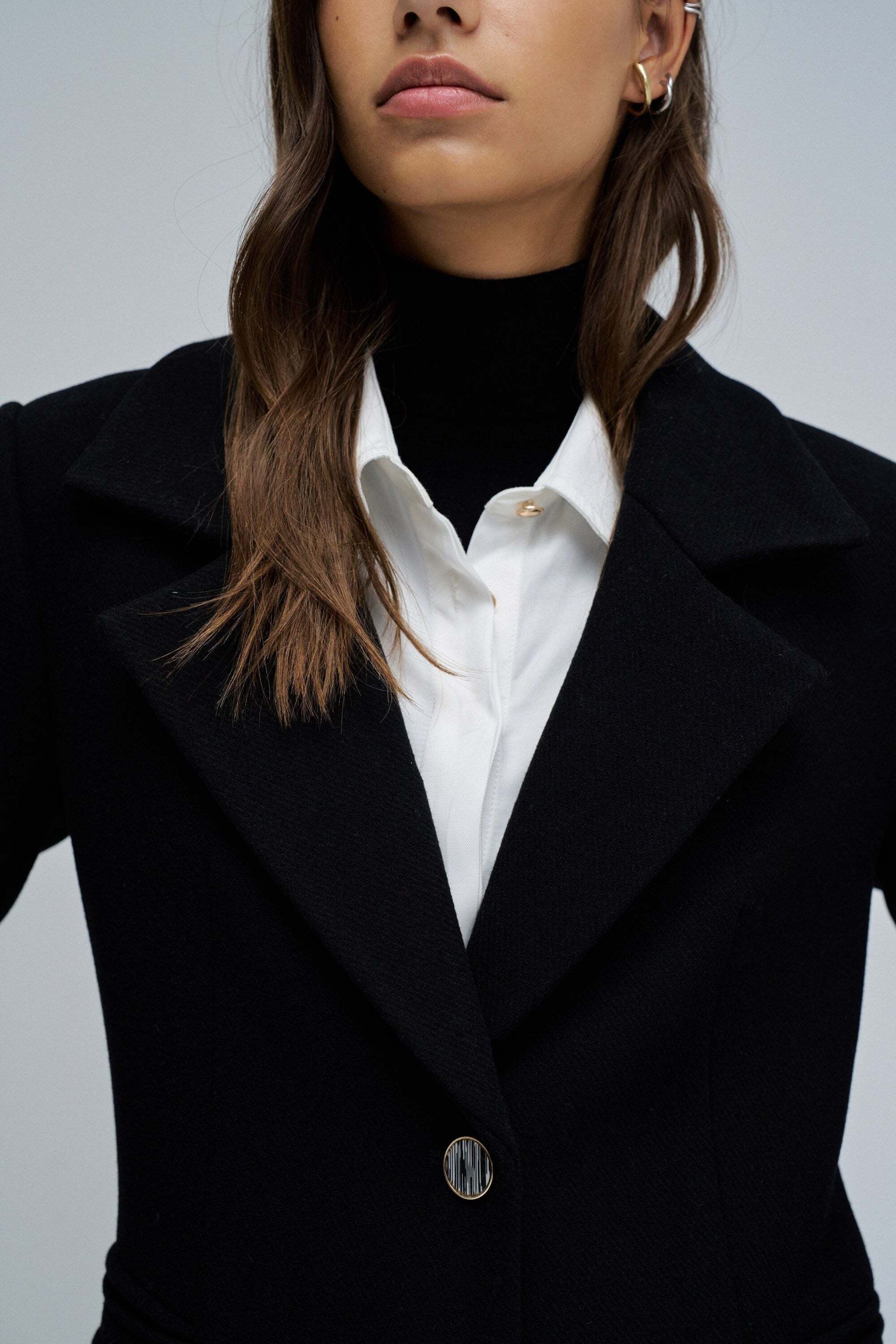 Salsa Wolljacke »Salsa Jeans Wollmantel Wool Coat With Faux Fur Collar«