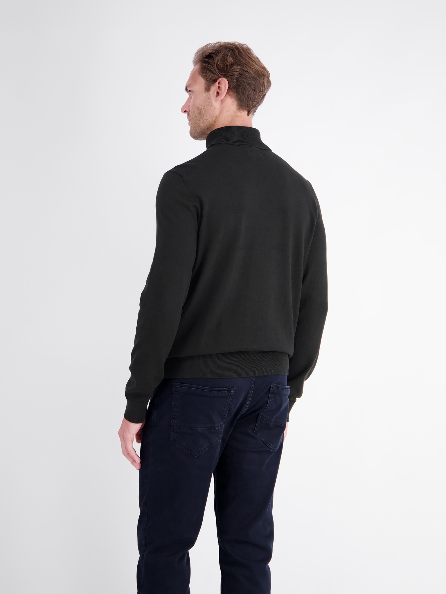 LERROS Pull à col roulé avec broderie du logo