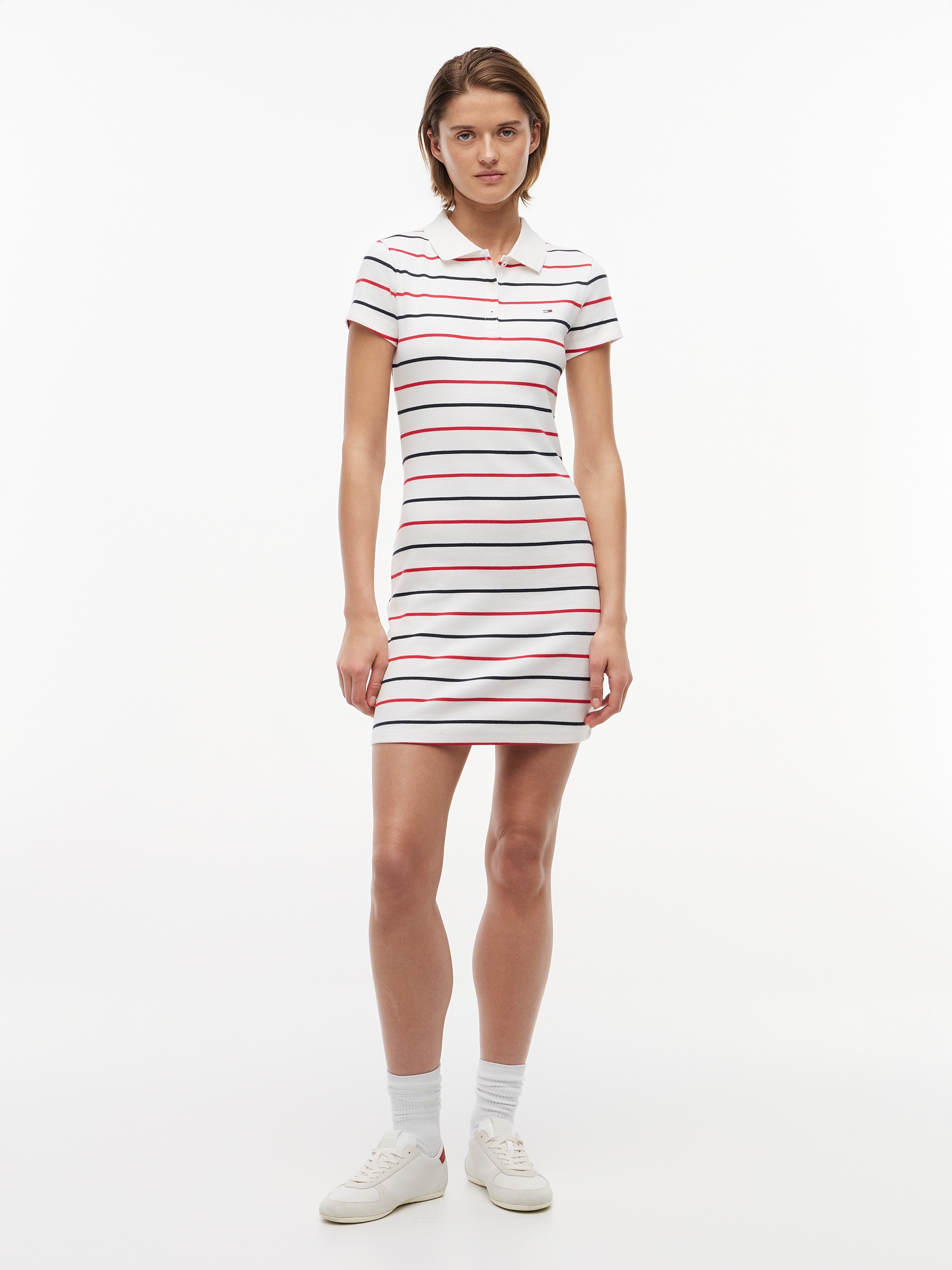 Tommy Jeans Robe polo »TJW RIB BODYCON POLO DRESS« Baumwollmischung, figurbetont, in gerippter Struktur