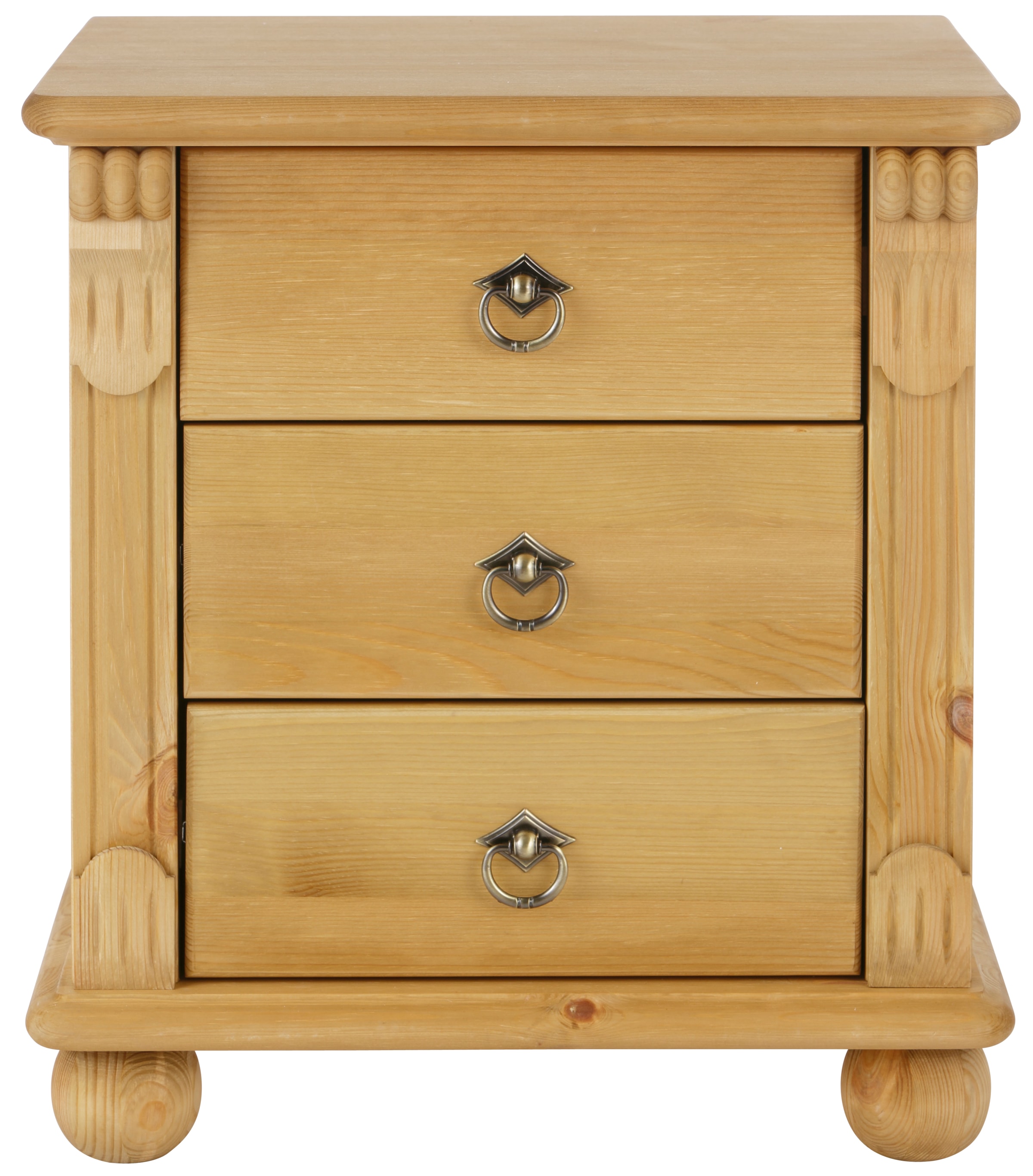 GOODproduct Table de nuit »Tessin« aus massiver FSC®-zertifizierter Kiefer, mit 3 Schubladen