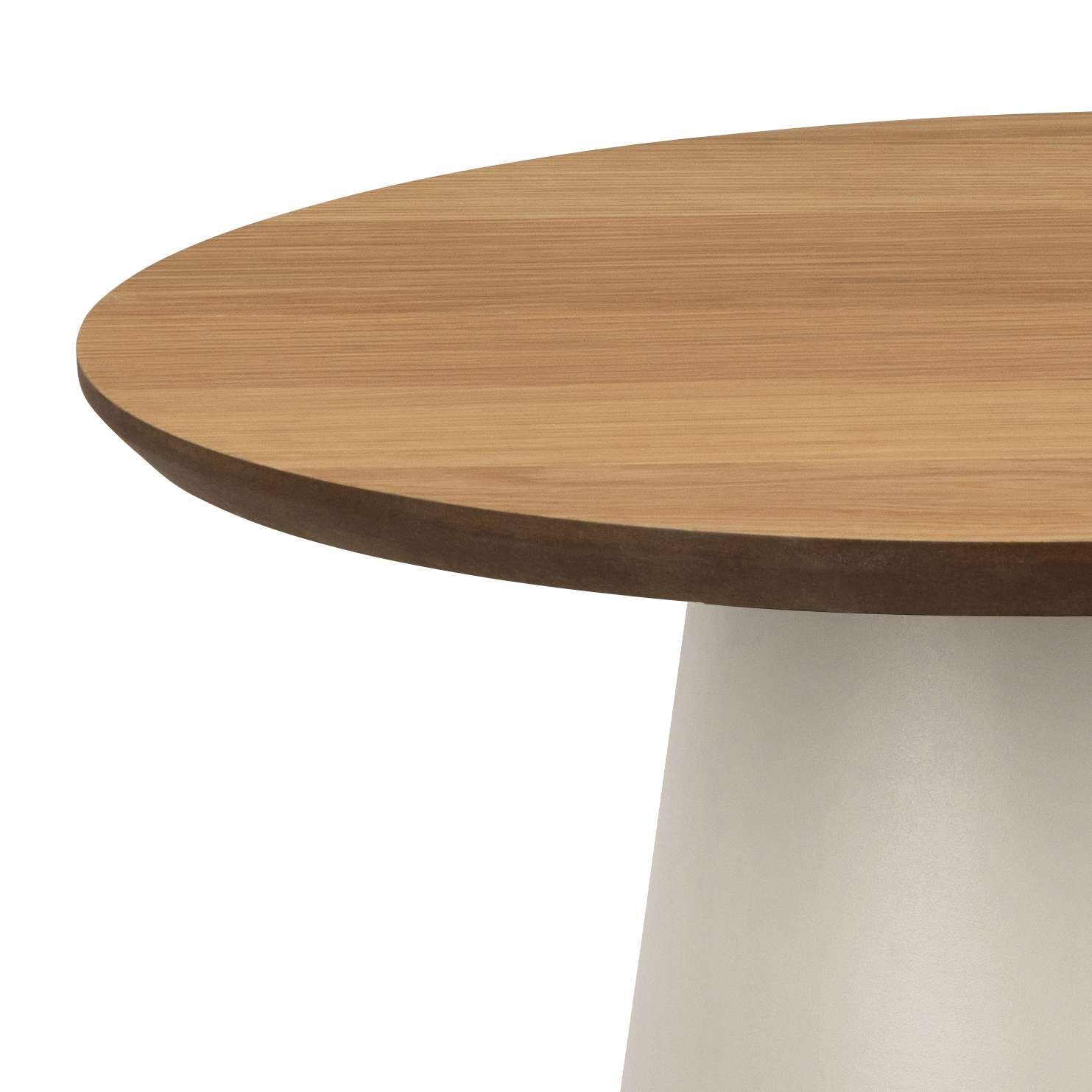 ACTONA GROUP Table basse »Soli« table basse ronde, plateau mat chêne, colonne et cadre gris, Ø65x43cm,