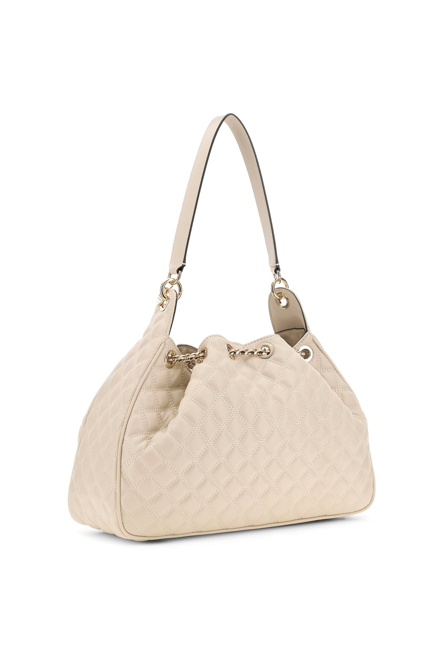 Guess Hobo »JULIET HOBO« Damen Beuteltasche, Henkeltasche mit goldfarbenem Zugband