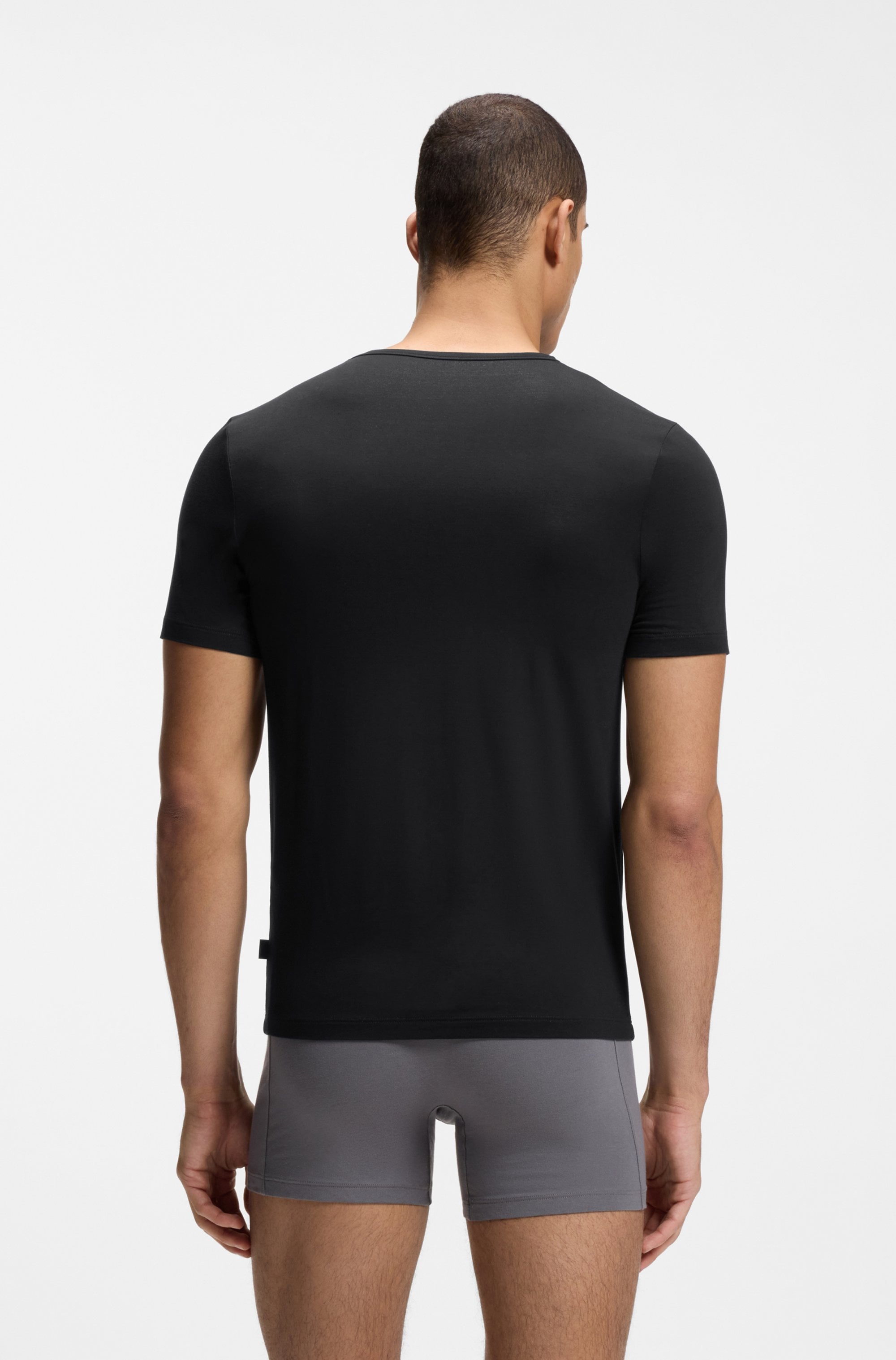 BOSS T-Shirt »TShirt RN 3P Natura« 3 Stk. einfarbiges T-Shirt mit Markenlabel