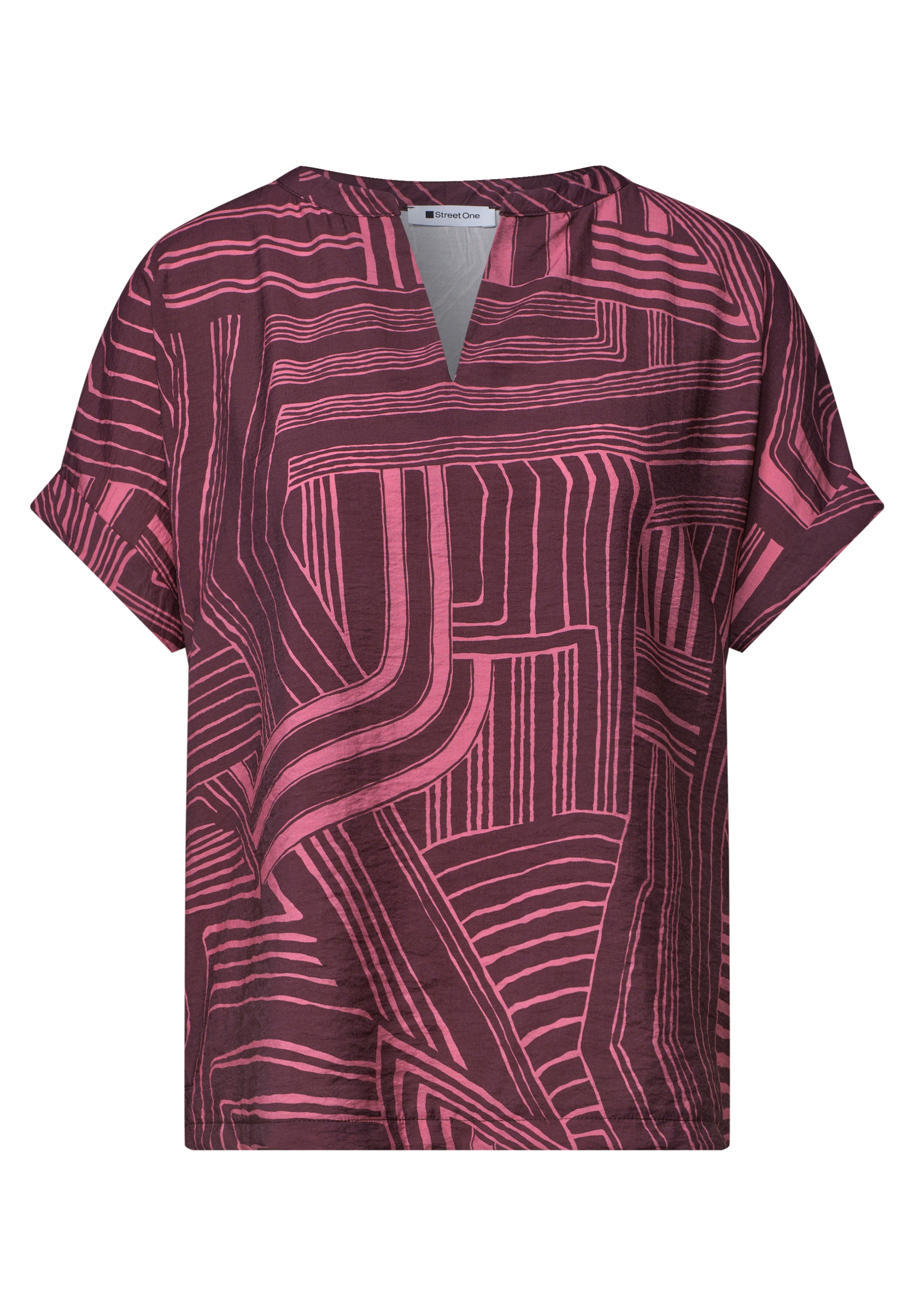 STREET ONE T-shirt à manches courtes Blouse d'été style tunique avec motif graphique