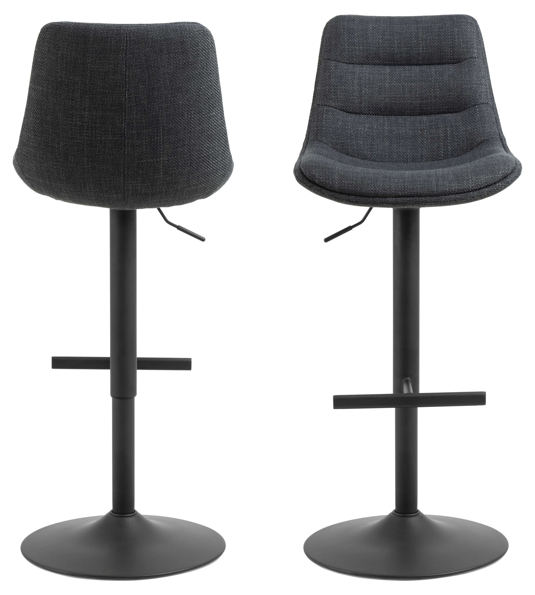 ACTONA GROUP Tabouret de bar »Adisa« Ensemble, 2 pièces, 2 cuis tlg. Tabouret de bar, Basel gris foncé, piètement Trompette, 2 pcs