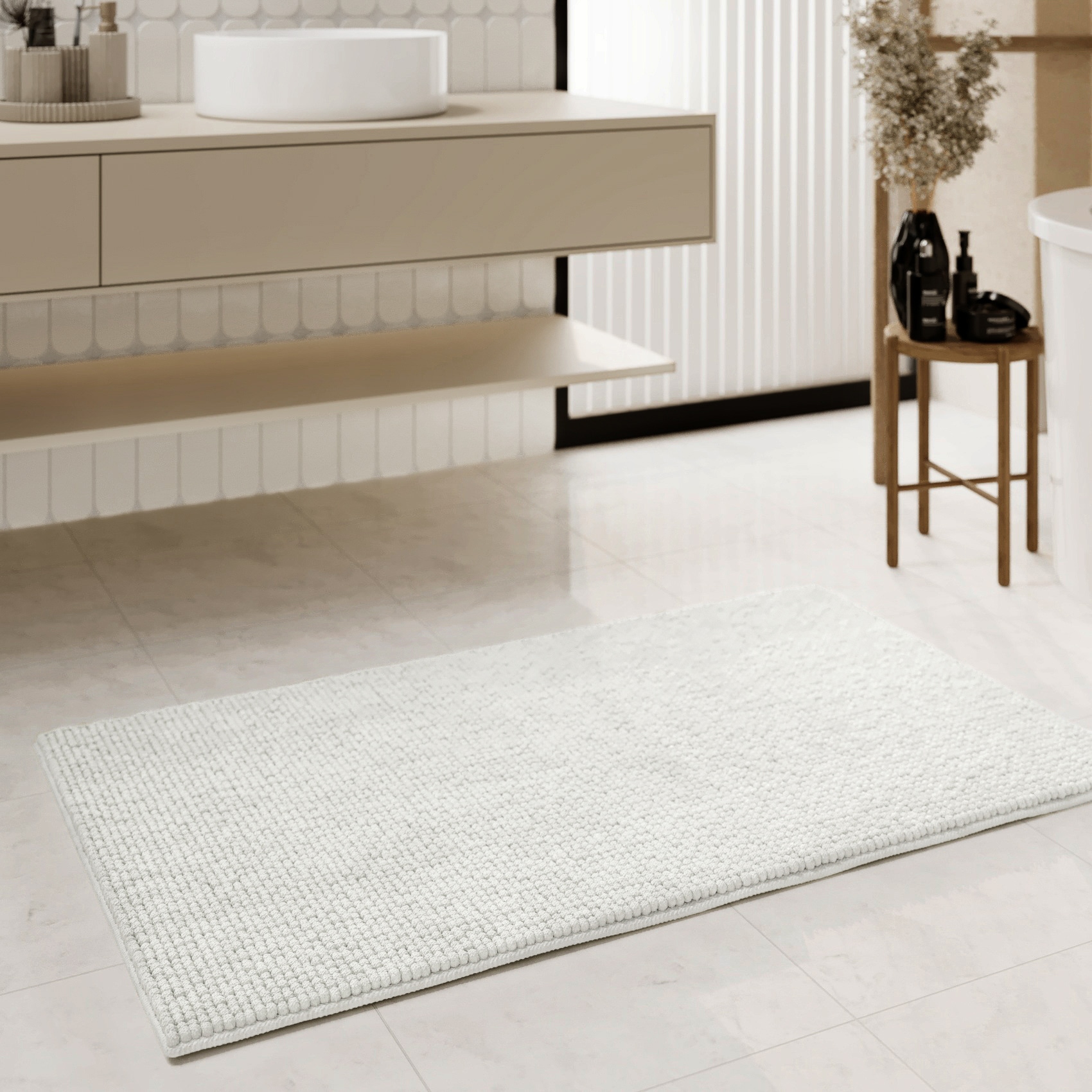 Wecon home Basics Tapis de bain »Balu« Höhe 14 mm Chenille, waschbar, rutschfest, schnell trocknend, weich, Badteppich
