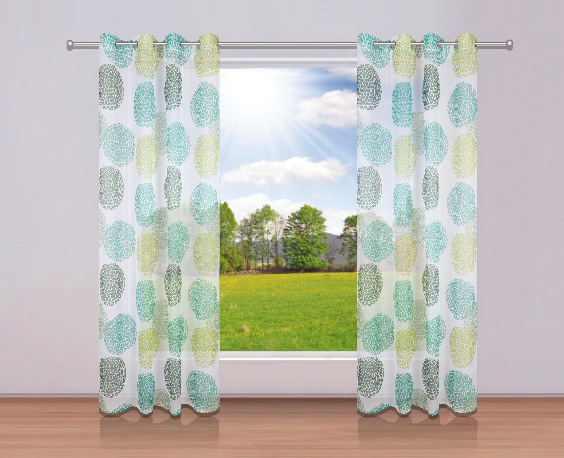 GOODproduct »BELEM, 1 Stück, transparent, Kreisemotiv« Ösen 1 Stk. tlg. 1 Schal, Polyester, Kreise