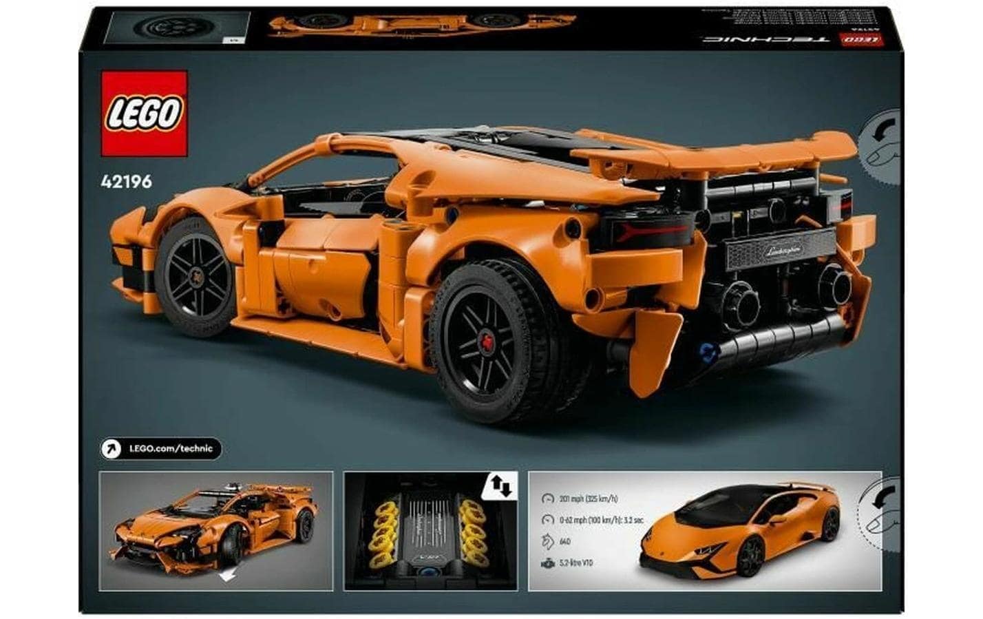 LEGO® Konstruktionsspielsteine »Lamborghini Huracán Tecnica Orange (42196), LEGO Technic« Exklusives Set; Made in Europe