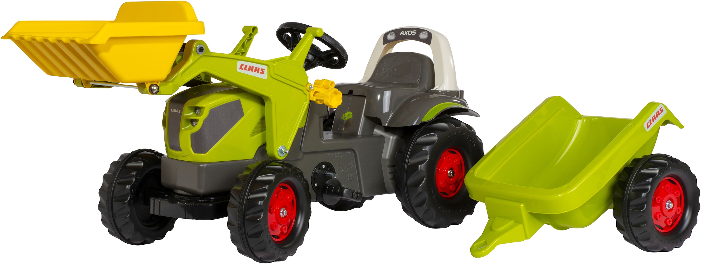 rolly toys® Tracteur à pédales »rollyKid Claas Axos 240 mit Frontlader und Anhänger«