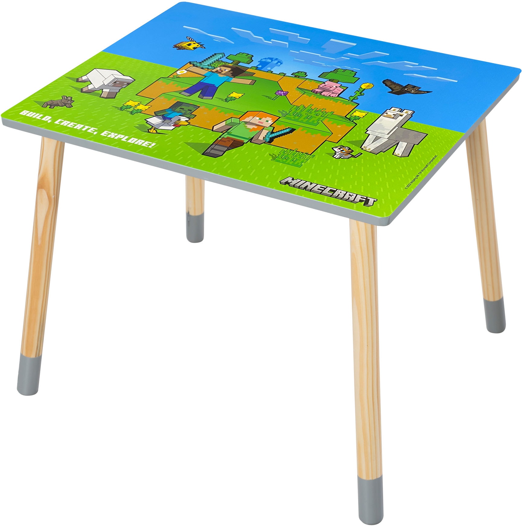 Phoenix Ensemble de sièges pour enfants »Minecraft Sitzgruppe« 3 pièces tlg. ensemble table avec 2 chaises