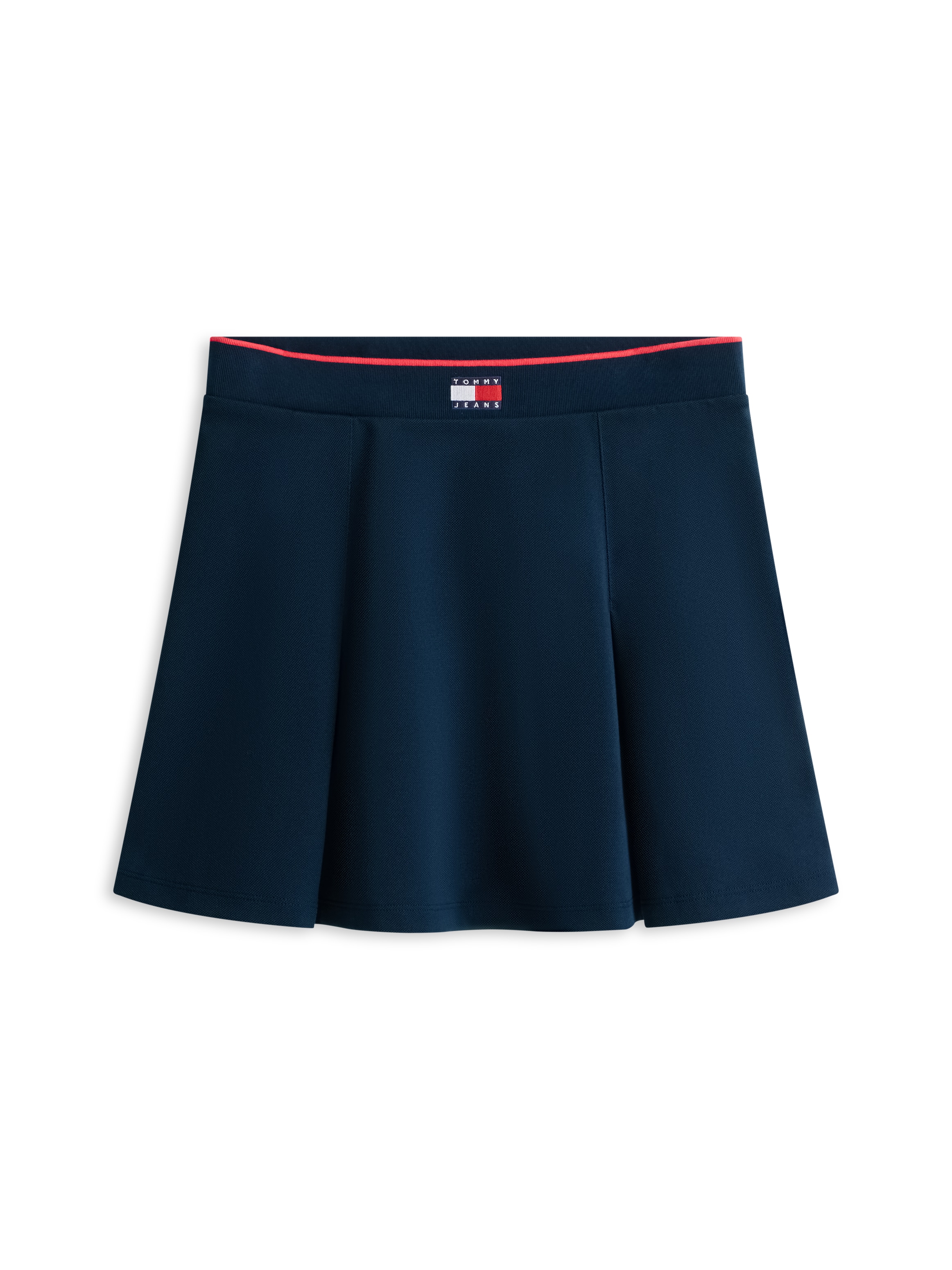 Tommy Jeans Jupe en ligne A »TJW PIQUE F&F MINI SKIRT« avec les plis classiques